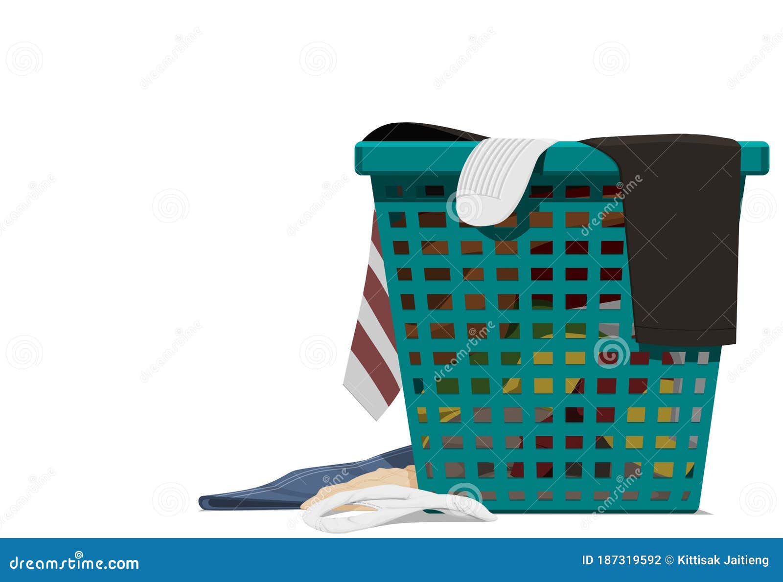 Isolated Clothes in the Basket on Transparent Background Stock Vector ...