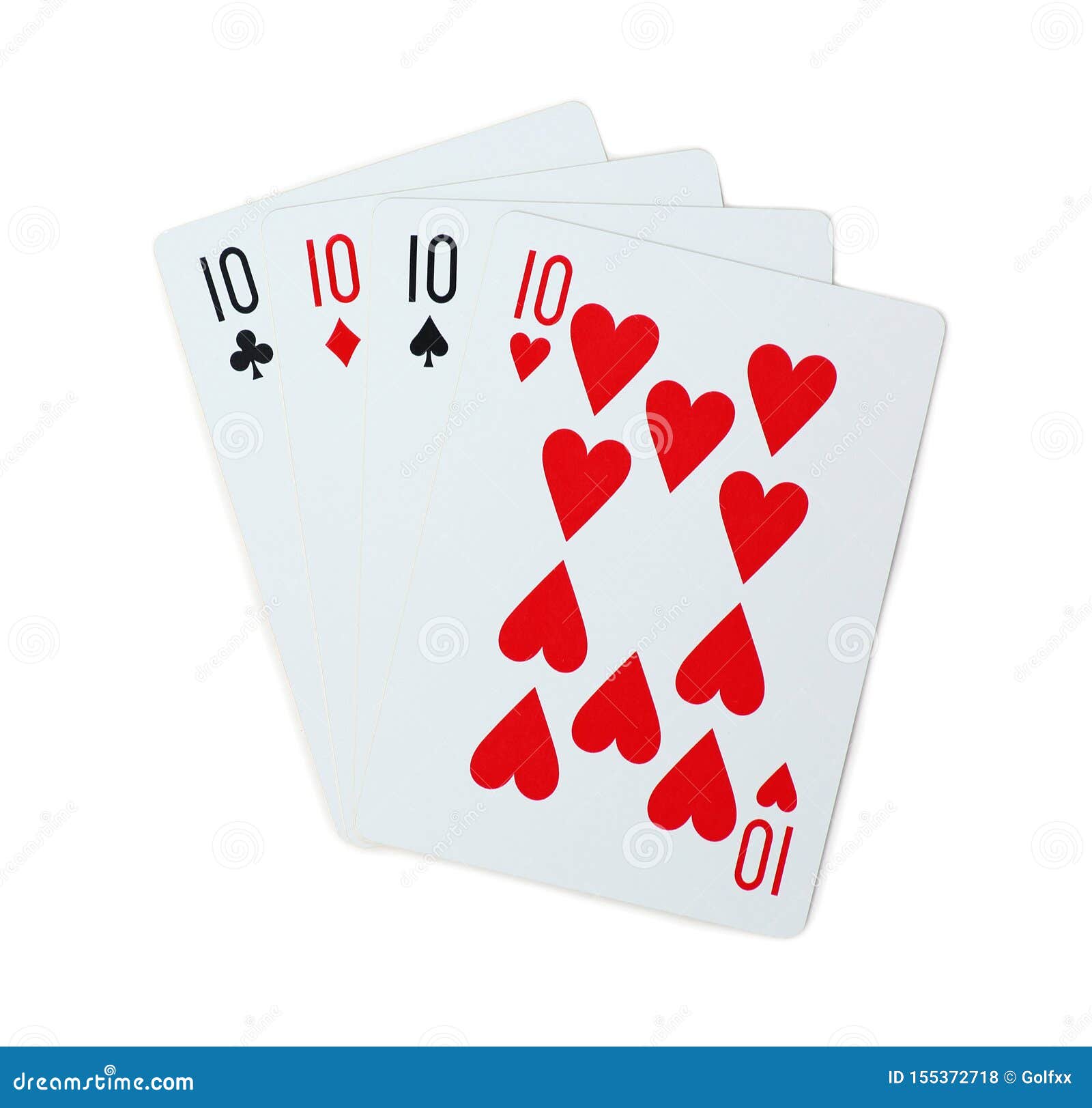 Isolated Clubs Diamonds Spades Hearts 10 Stock Photo Image of lucky