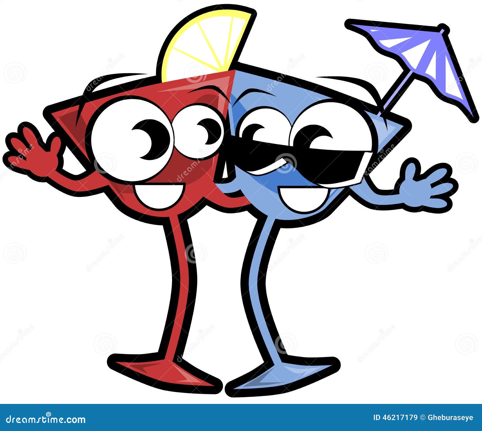 Isolated Cocktails Cartoon Stock Illustration Illustration Of Glass 46217179