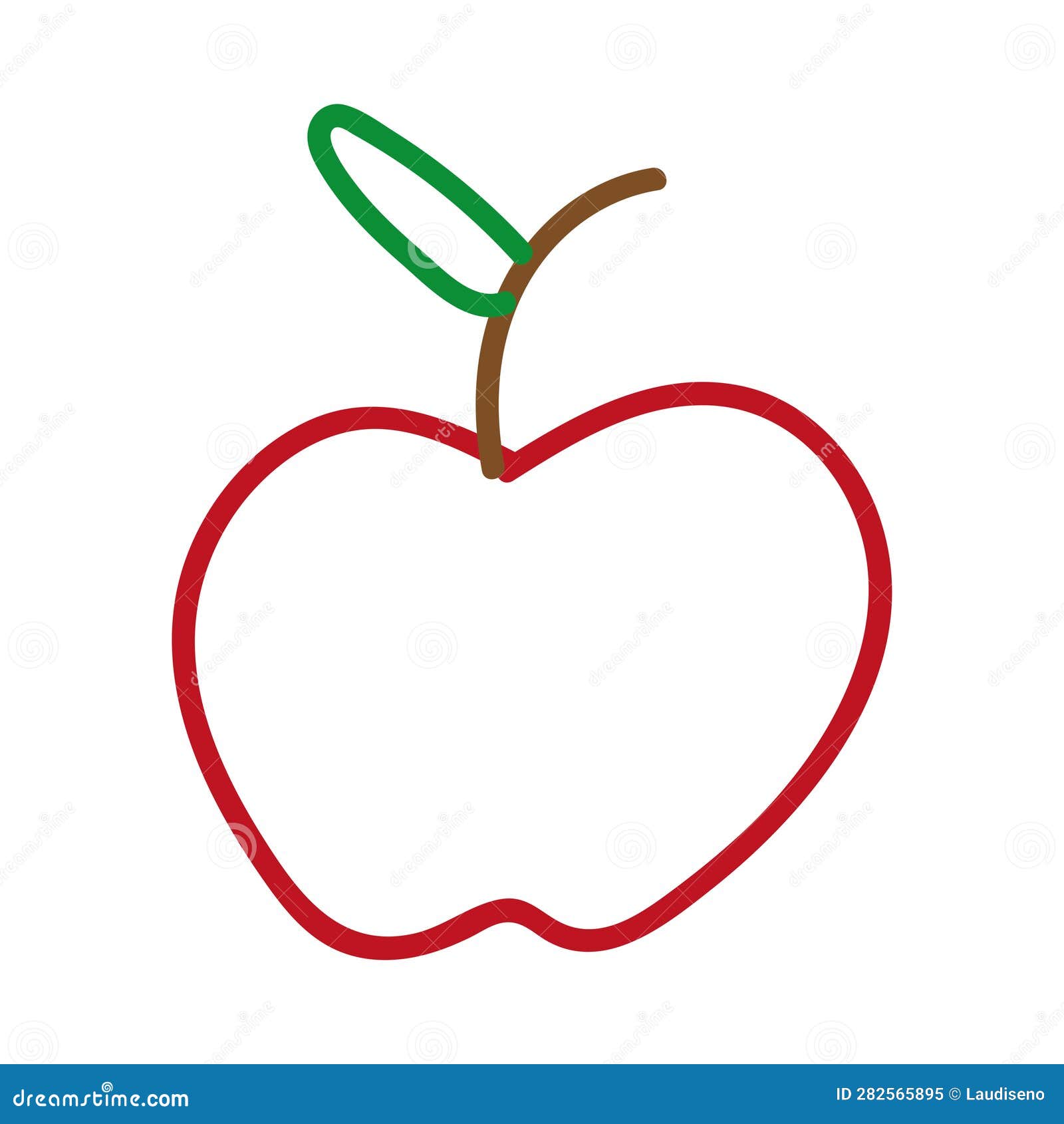 Isolated Colored Apple Kid Sketch Vector Stock Vector Illustration of