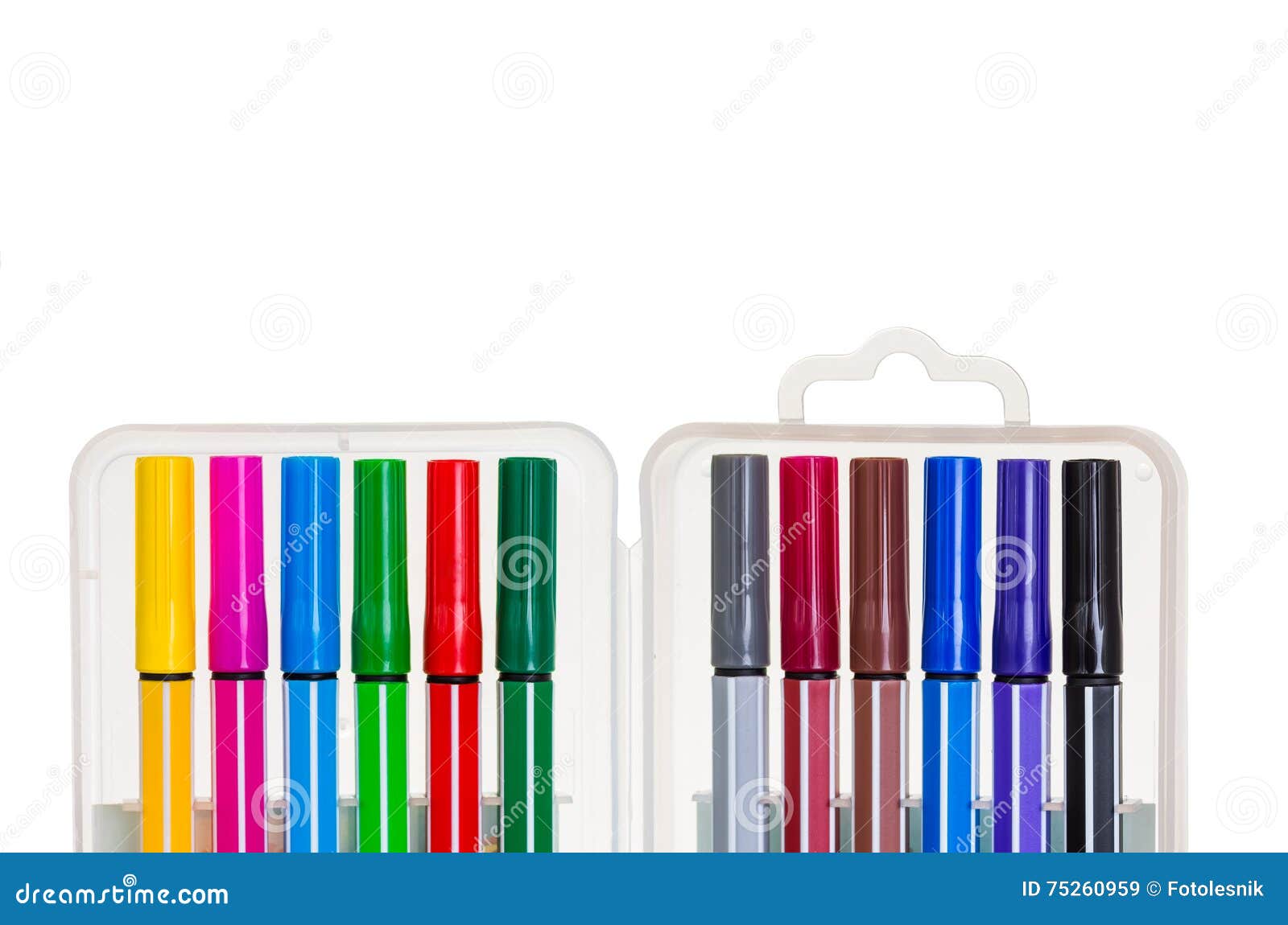 Premium Photo  Six bright colored markers isolated on a white