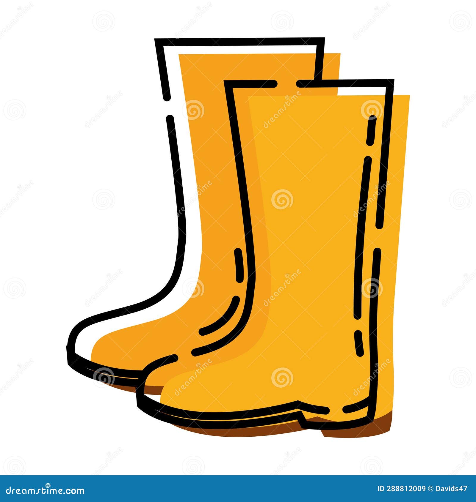 Isolated Colored Mud Boots Sketch Icon Vector Stock Vector