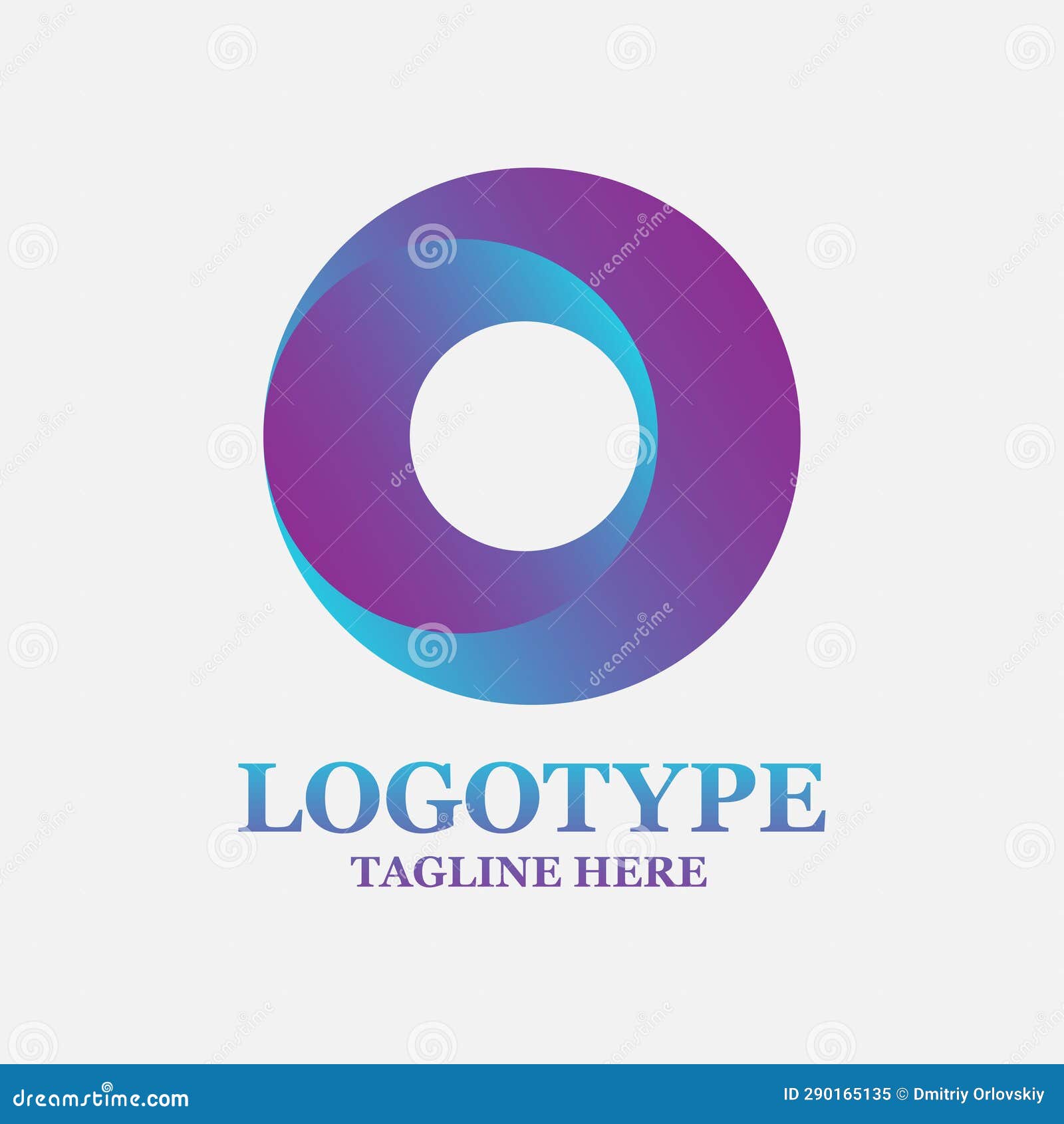  colorful circular   logo. sweet blue donut image. eps 10