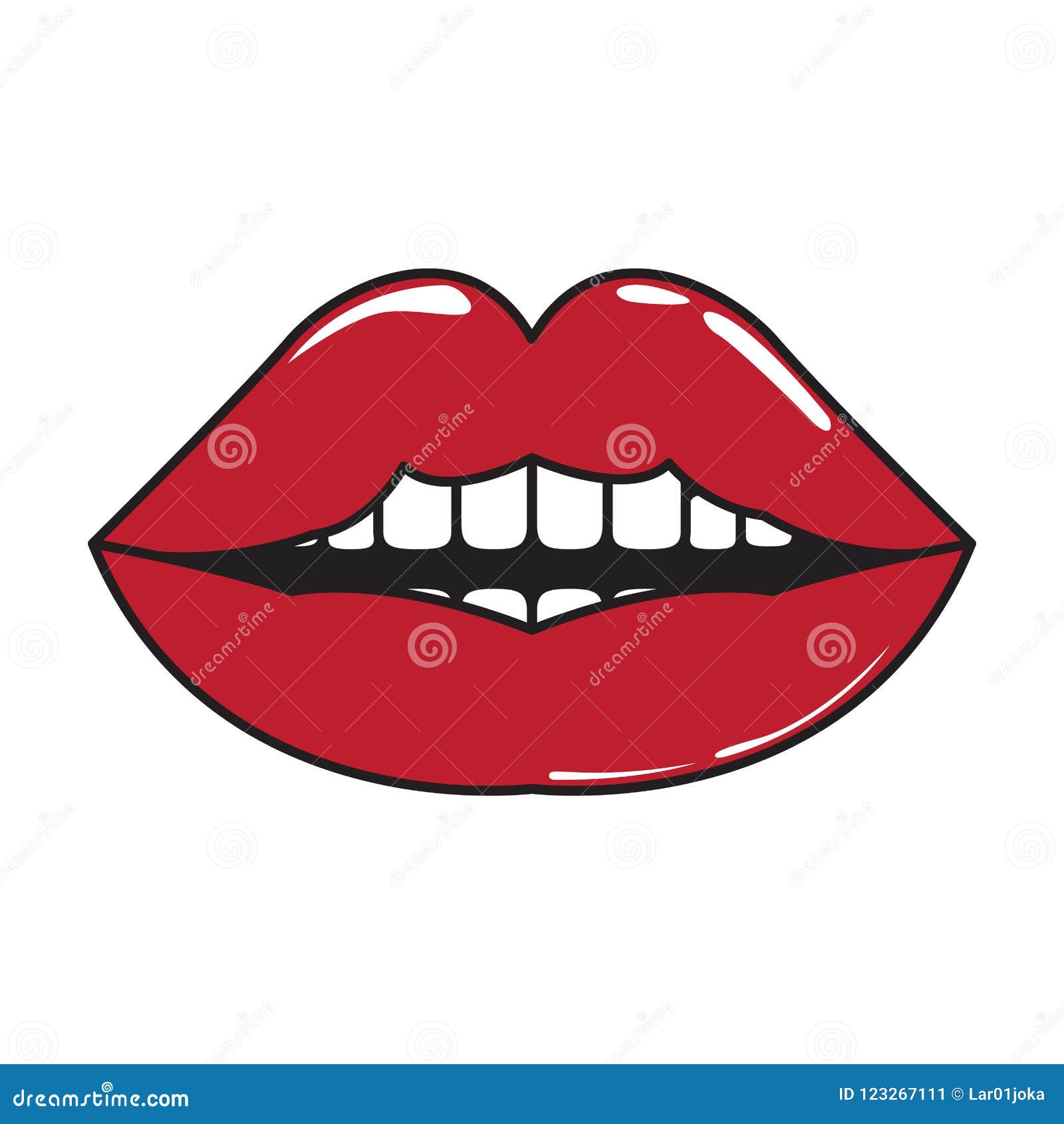 Isolated comic lips icon stock vector. Illustration of clipart 123267111