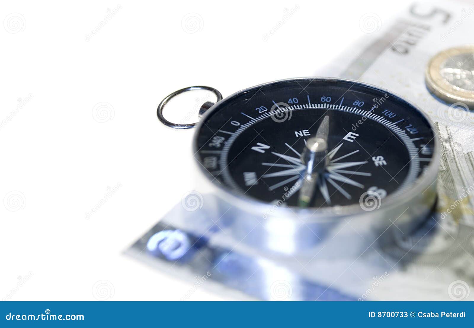 Isolated compass and euro stock image. Image of bank, objective 8700733