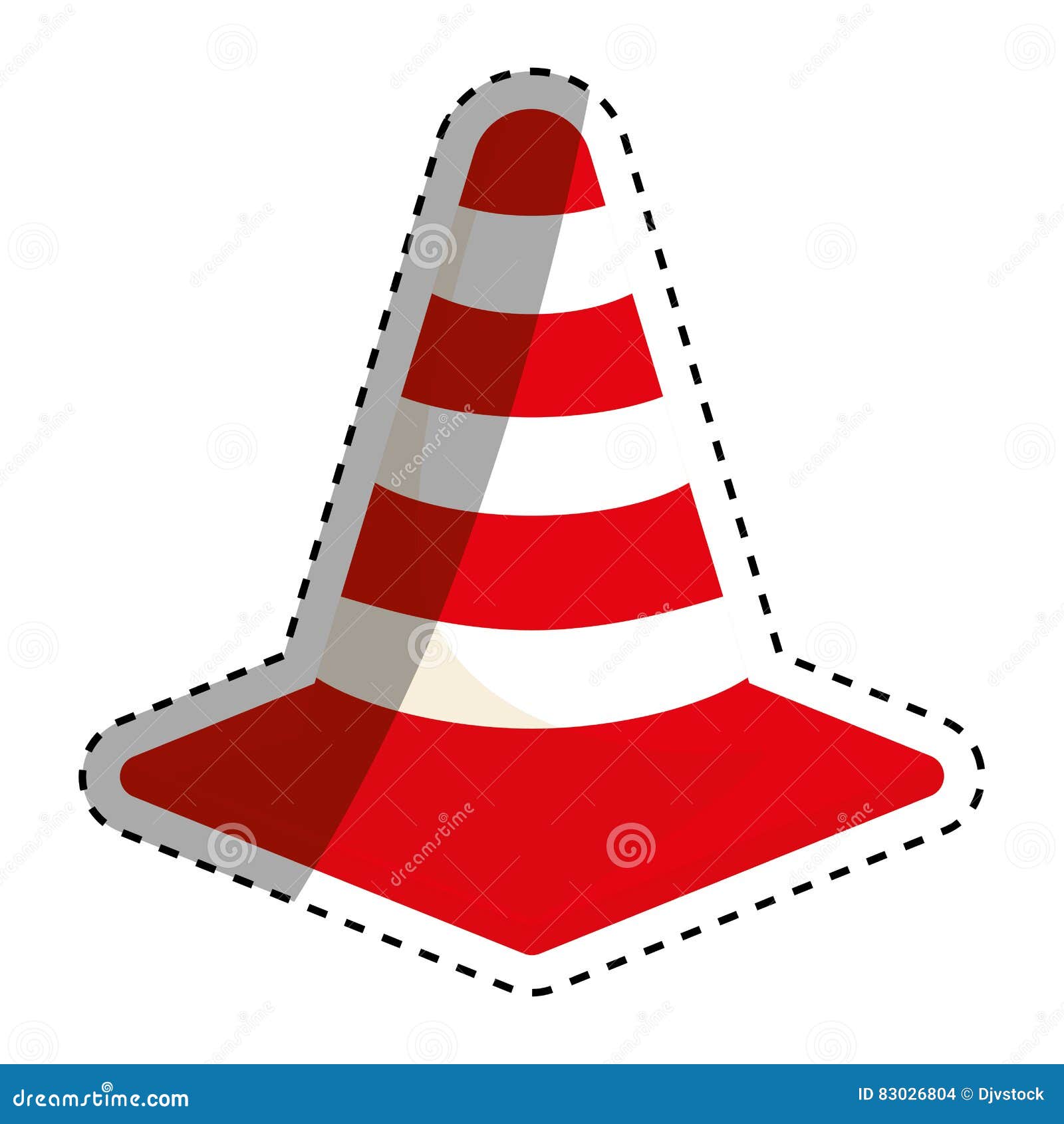 Isolated construction cone stock illustration. Illustration of lines