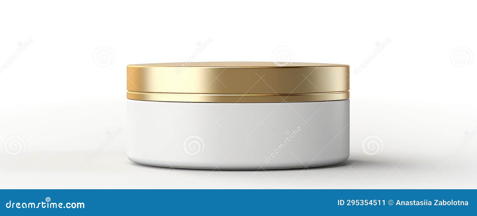 Isolated Cosmetic Container with an Elegant Gold Lid Stock Illustration