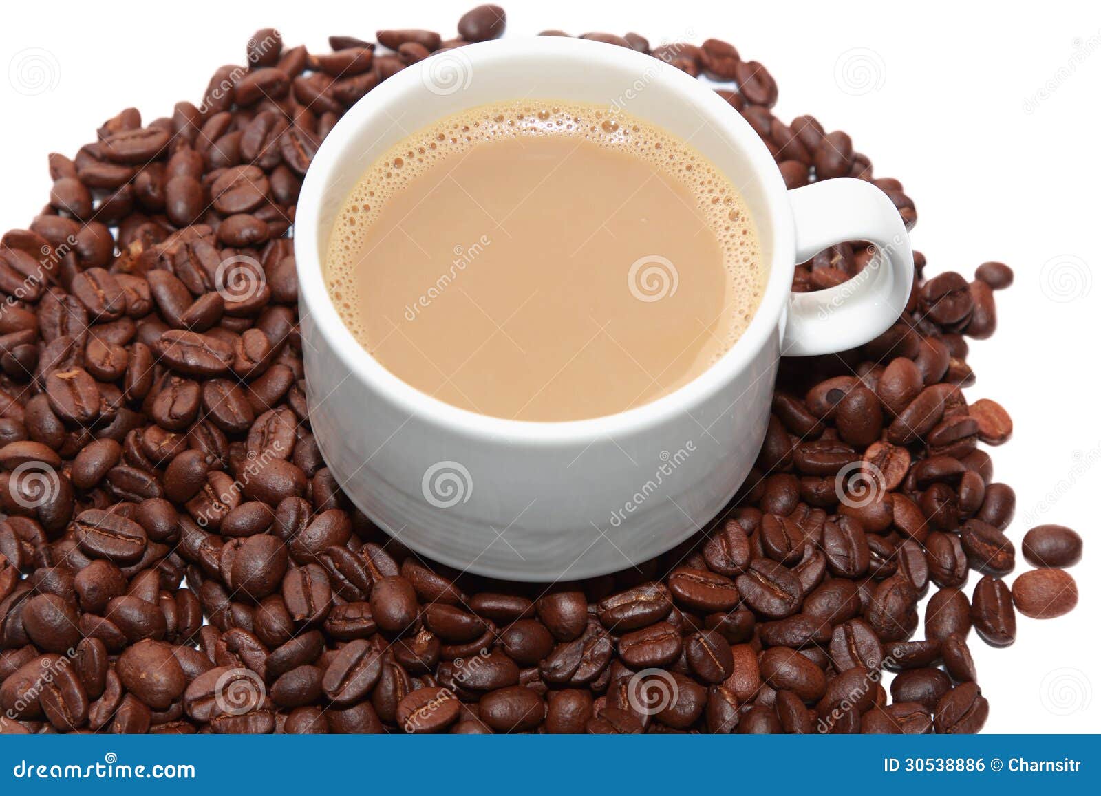 Isolated Cup of Milk Coffee Stock Photo Image of market, italian