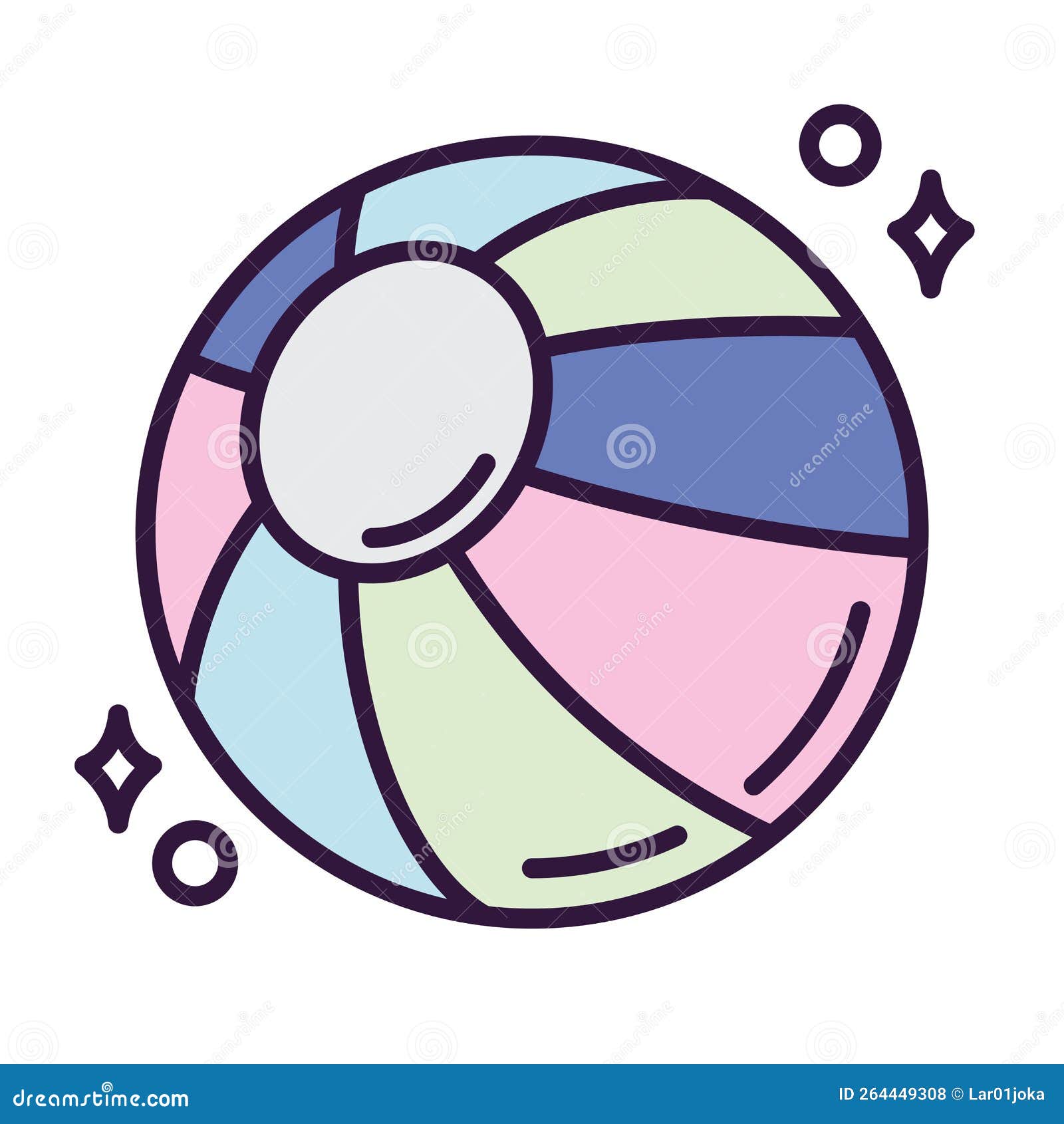 Isolated Cute Beach Ball Toy Icon Vector Stock Vector Illustration of