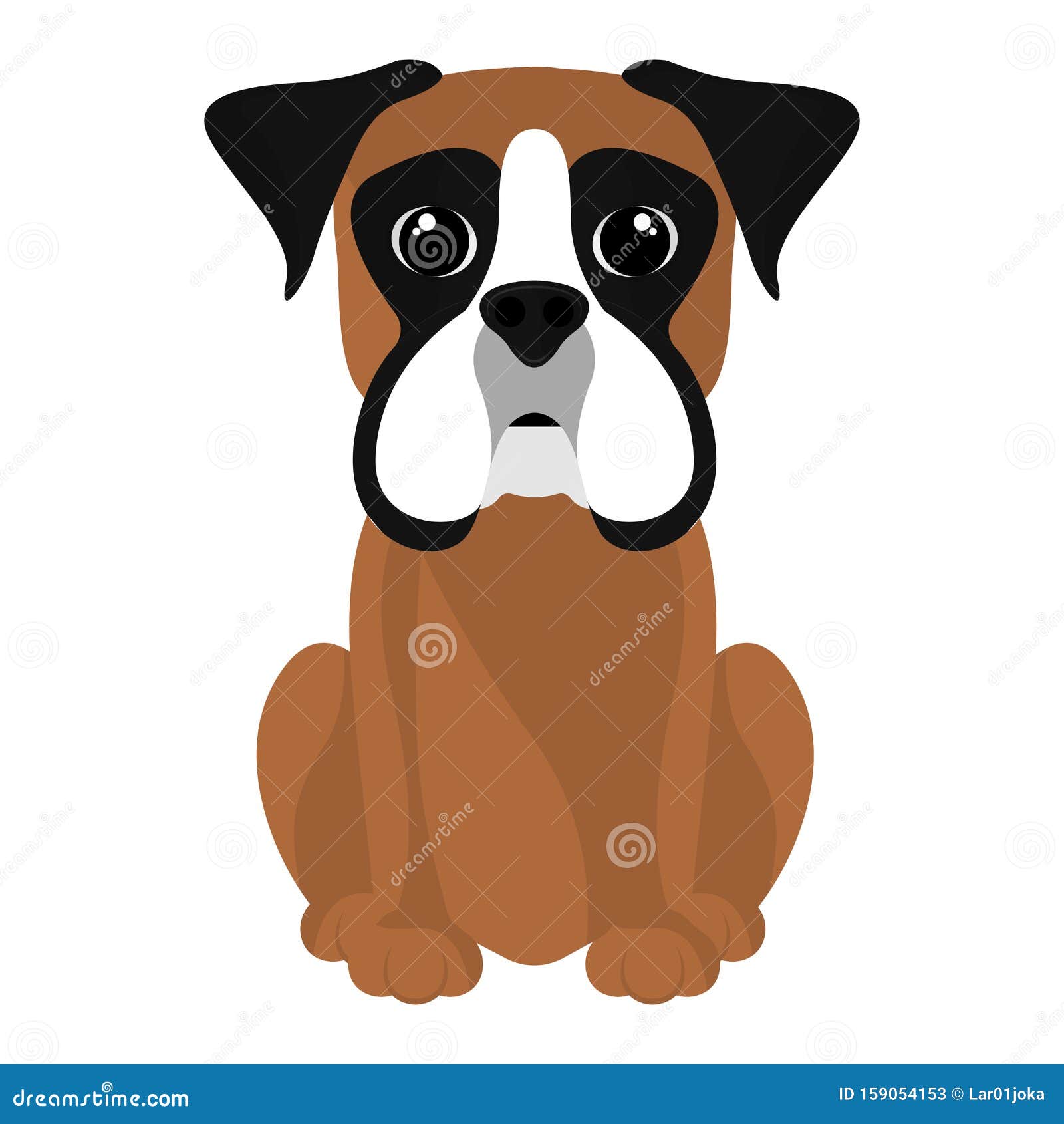 Isolated Cute Boxer Cartoon Stock Vector - Illustration of canine