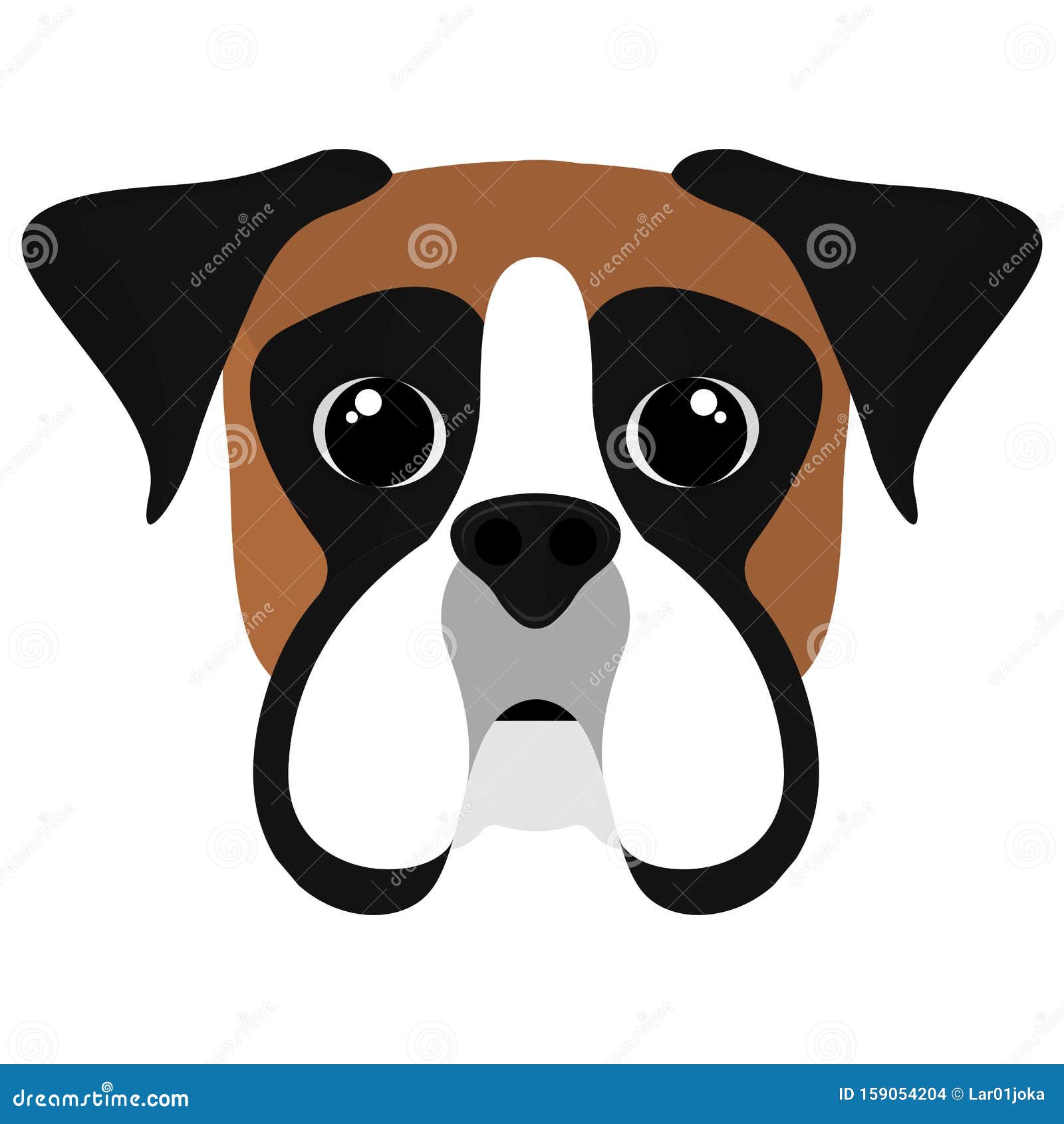 Isolated Cute Boxer Cartoon Stock Vector - Illustration of happy