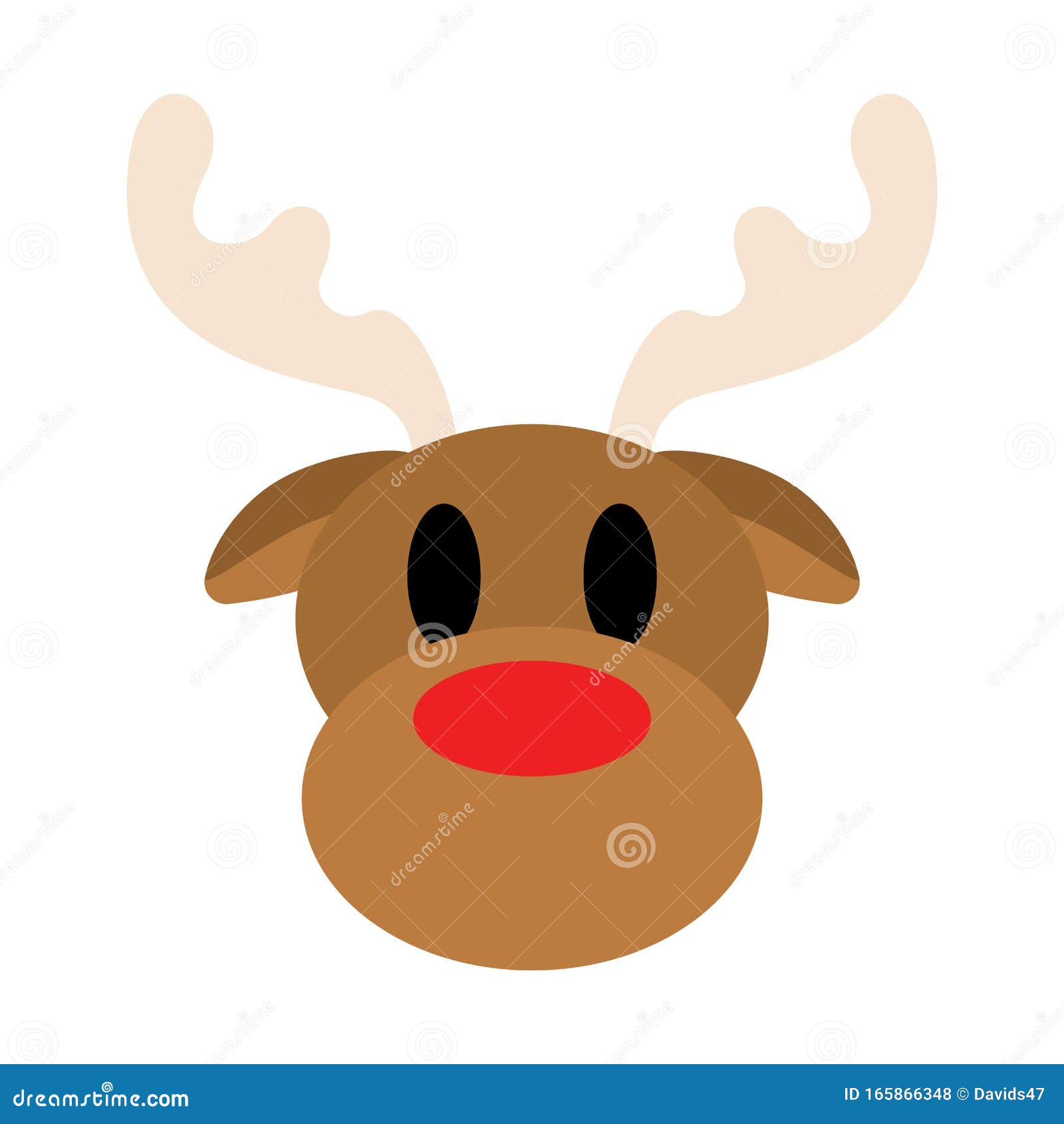 Isolated Cute Reindeer Head Cartoon Stock Vector - Illustration of wild