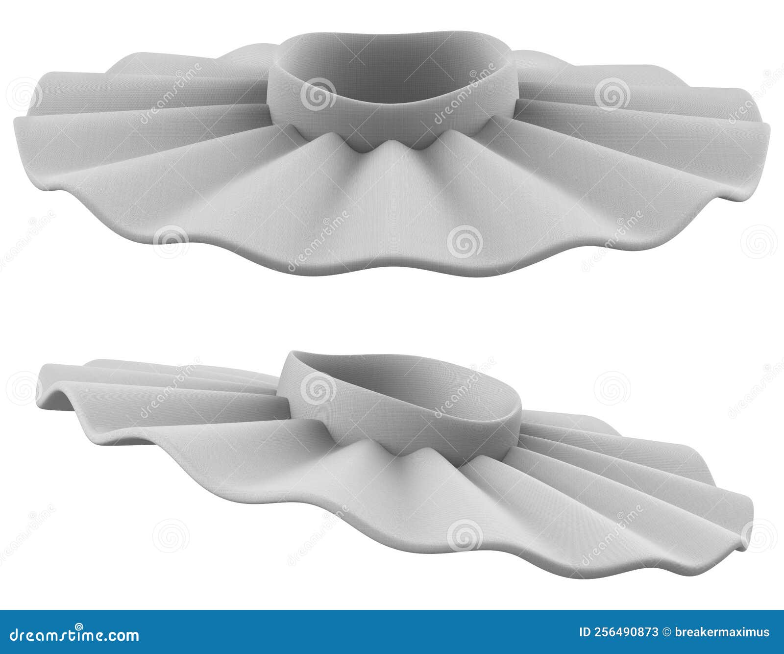 Isolated 3d Render Illustration of White Colored Jabot Stock
