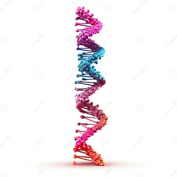 Isolated DNA Genome Structure on White Background. AI Stock