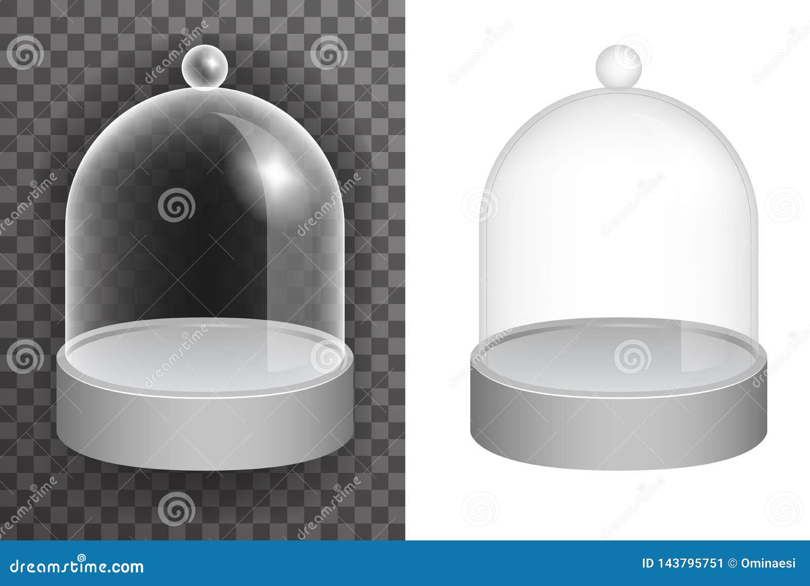 Download Isolated Dome Glass Showcase Box Isolated 3d Realistic Shop Glossy Mockup Transparent Background ...