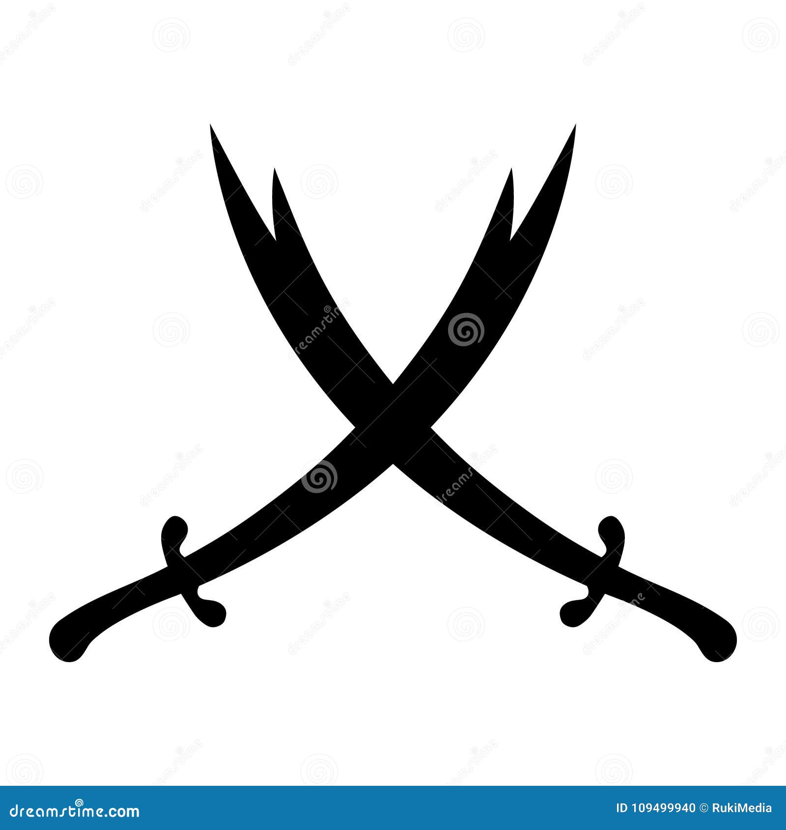 Crossed swords sketch Royalty Free Vector Image