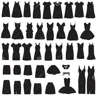 Isolated Dress and Skirt Silhouette Stock Vector - Illustration of ...