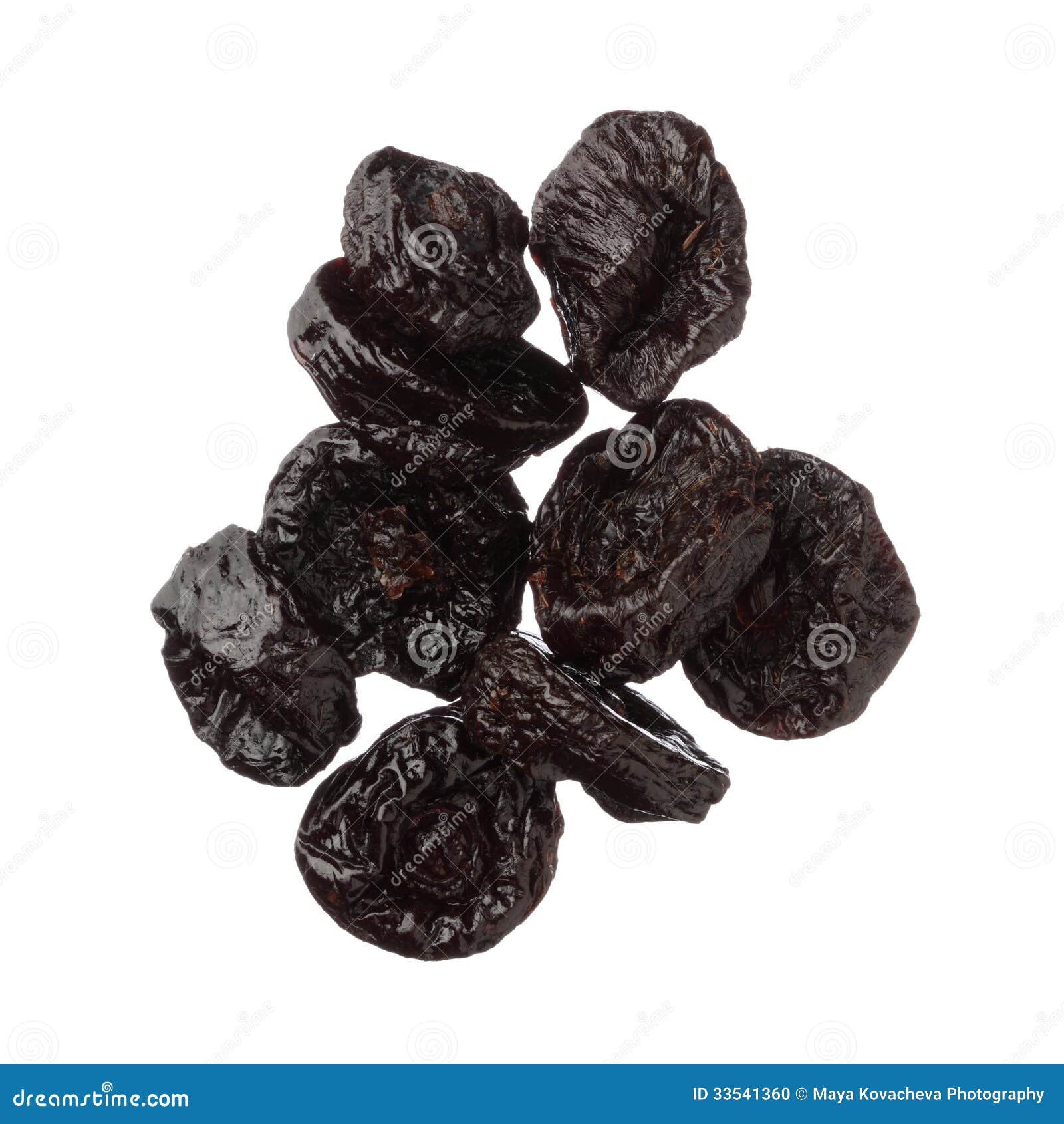 Isolated Dried Plums Over White Background, Close Up Stock Photo Image of food, indoor 33541360