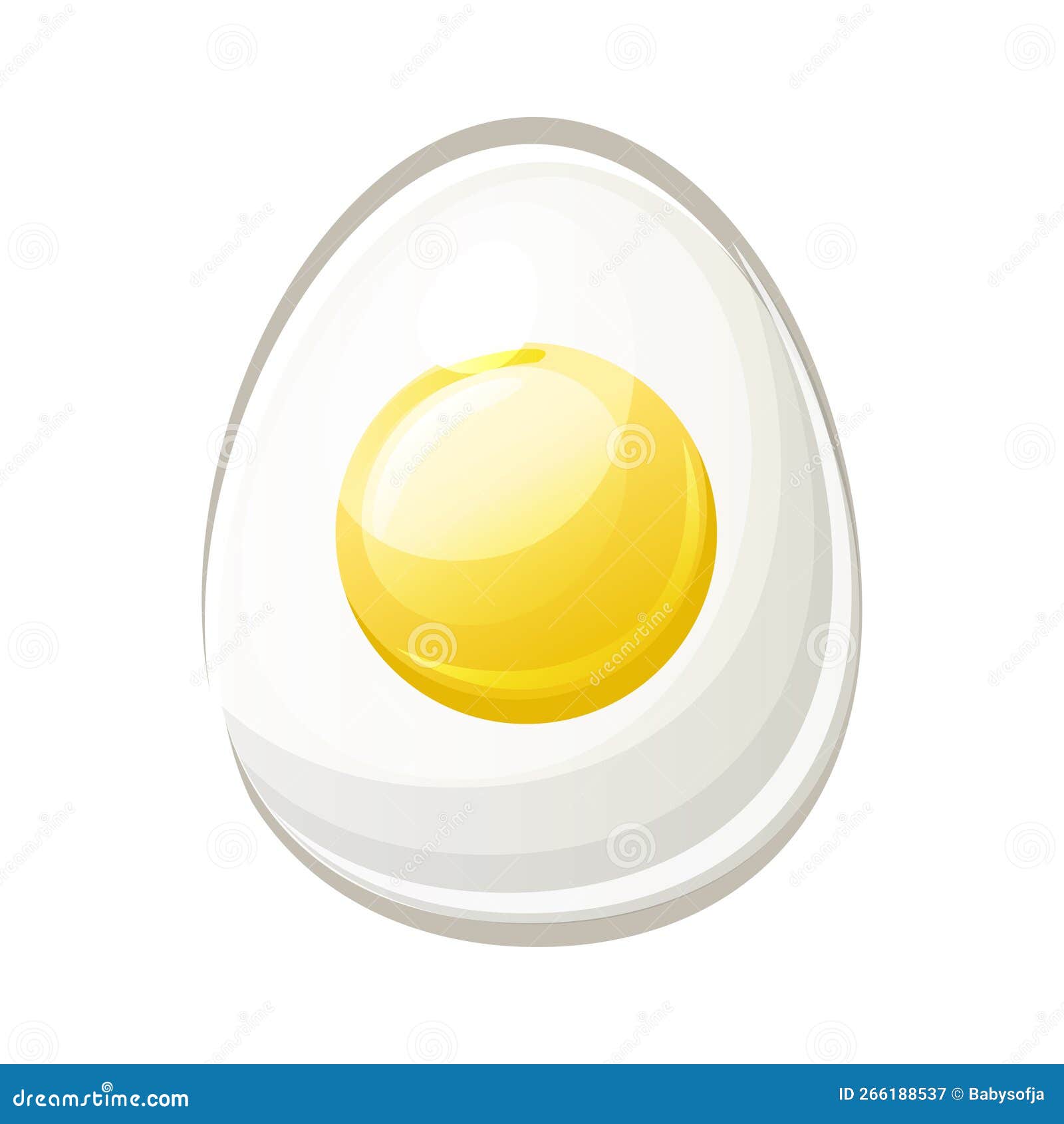 Vector Isolated Egg with Yolk. Cartoon Object Stock Vector