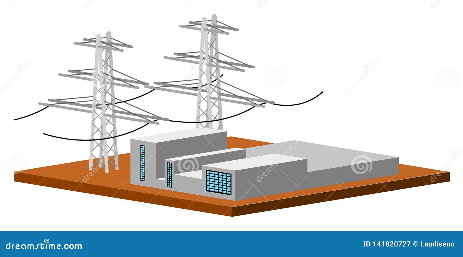 Isolated Electric Energy Plant Stock Vector Illustration of