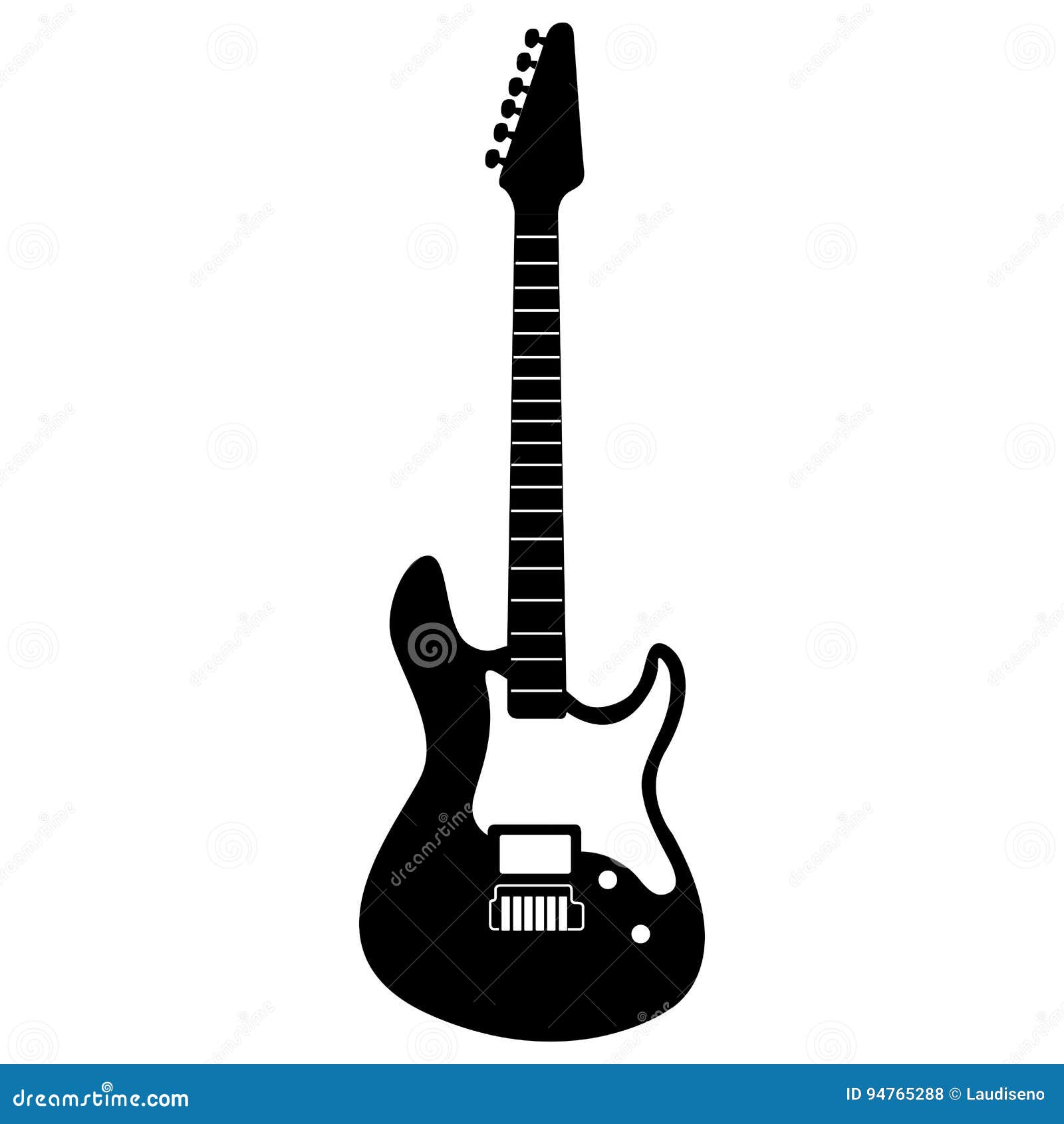 Isolated Electric Guitar Silhouette Stock Vector Illustration of equipment, play 94765288