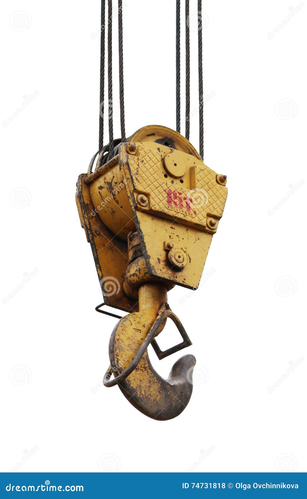 Isolated Elements of Crane Hook, Loop Chain Connecting Parts. Stock