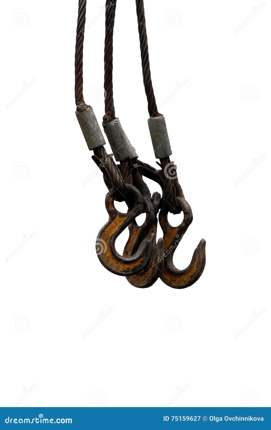 Isolated Elements of Crane Hook, Loop Chain Connecting Parts. Stock