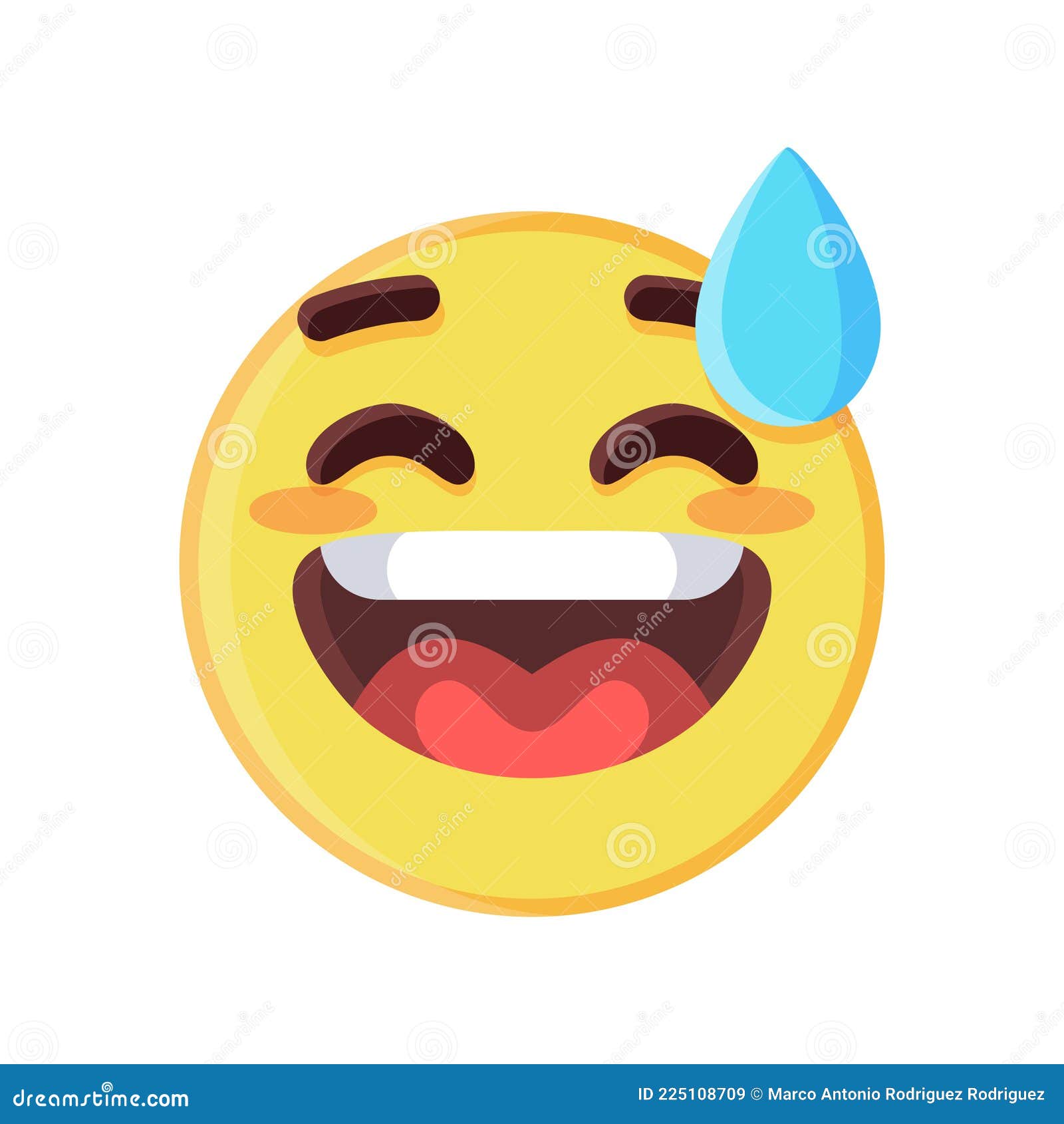Isolated Emoji Face of a Sweat Smile Stock Vector Illustration of
