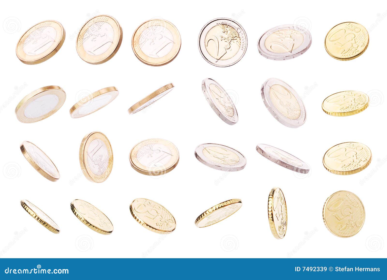 Isolated euro coins stock image. Image of group, money 7492339