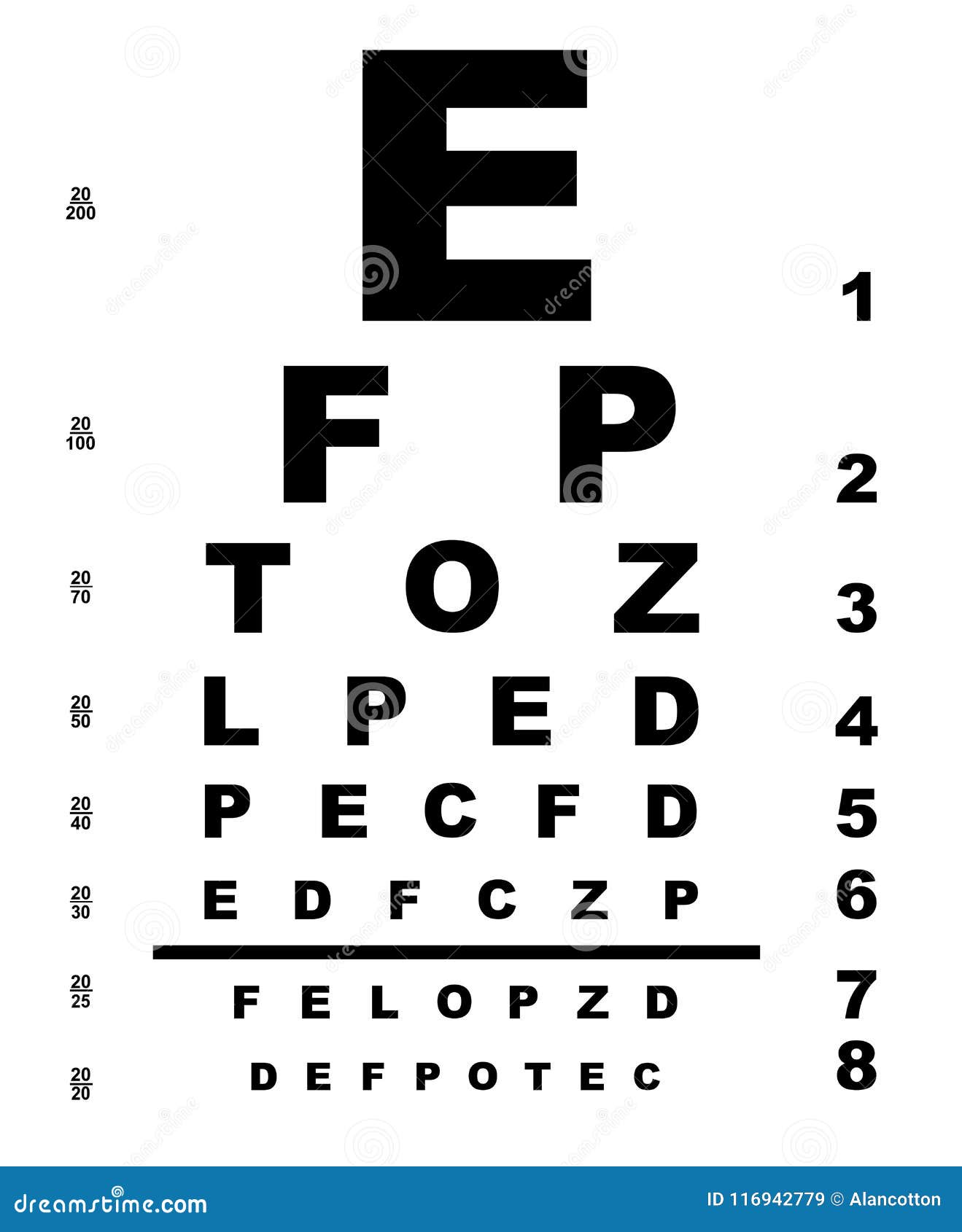 Eye Test Letter Chart