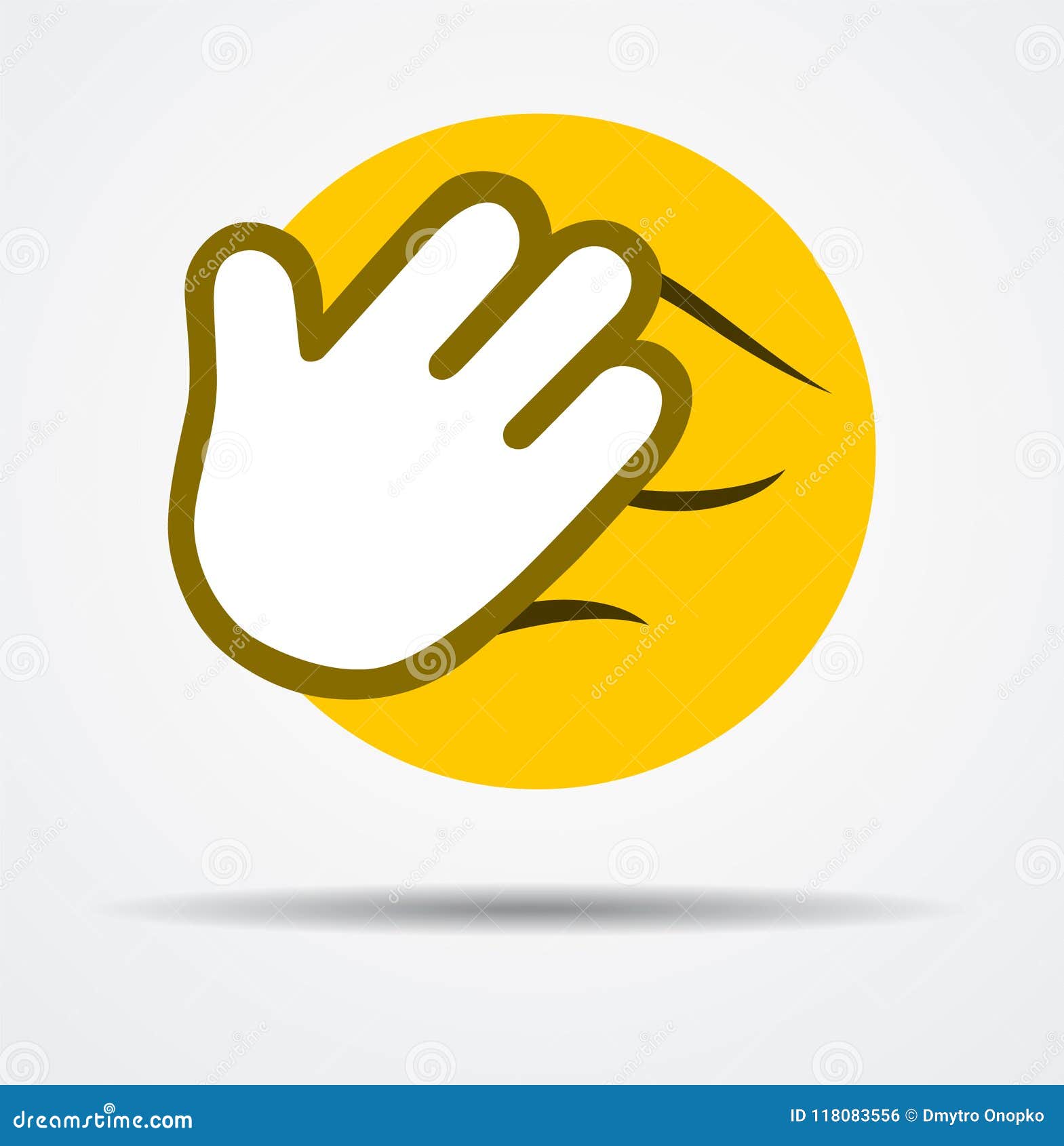 Isolated Facepalm Emoticon In A Flat Design Stock Vector Illustration Of Character Emotion