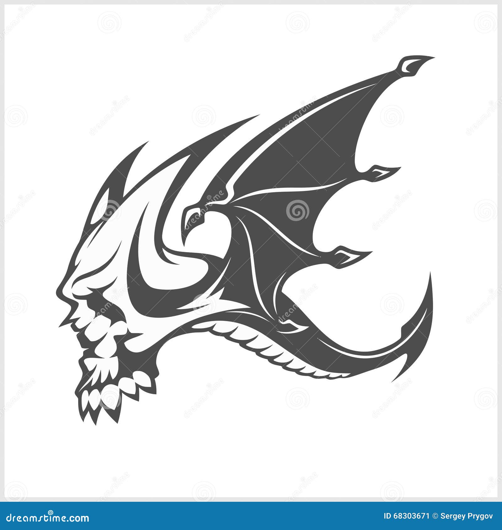 Dragon Skull Tattoo Vector Images (over 490)