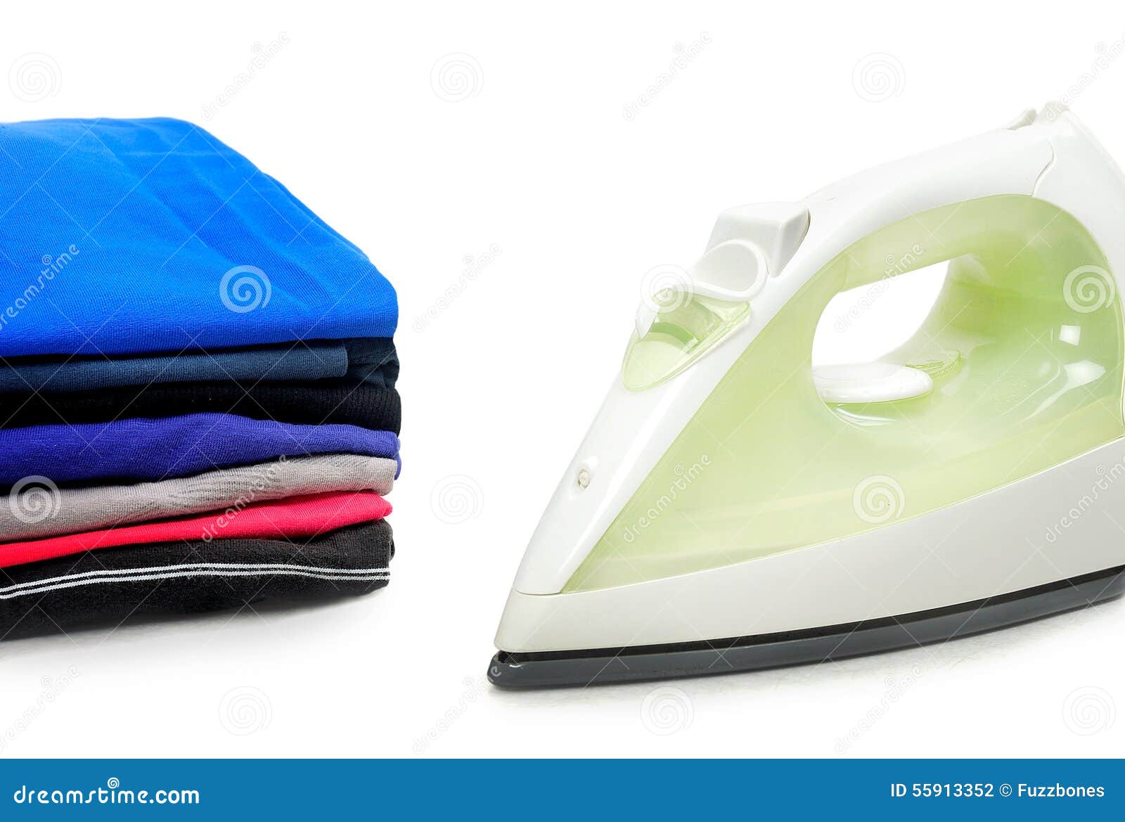 Isolated Flat Iron and Clothes Stock Photo Image of multicolored