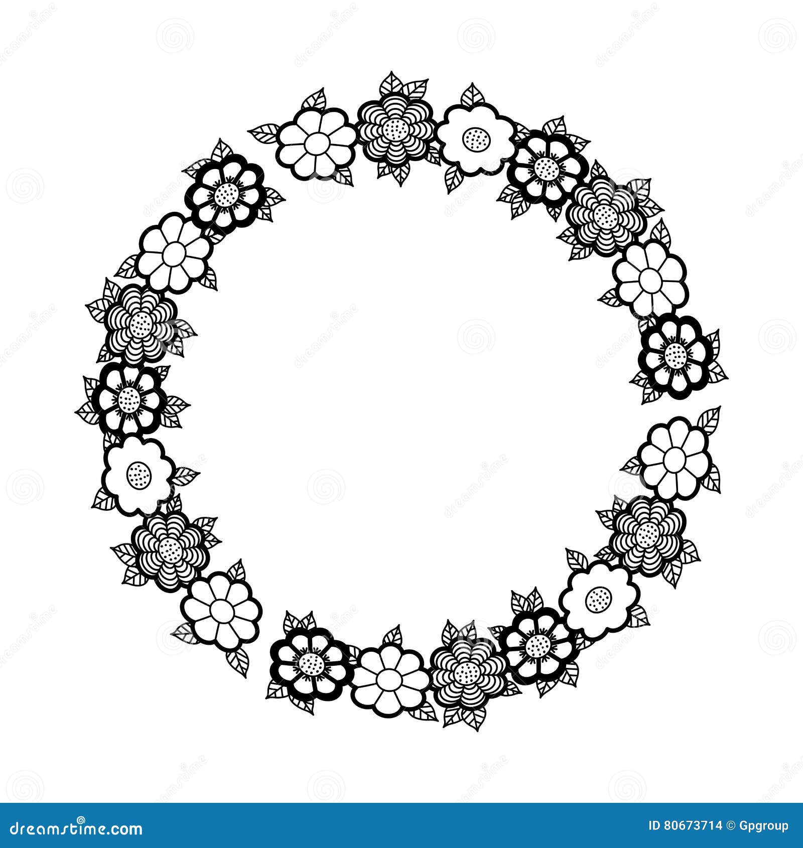 Isolated Flowers Crown Decoration Design Stock Vector - Illustration of