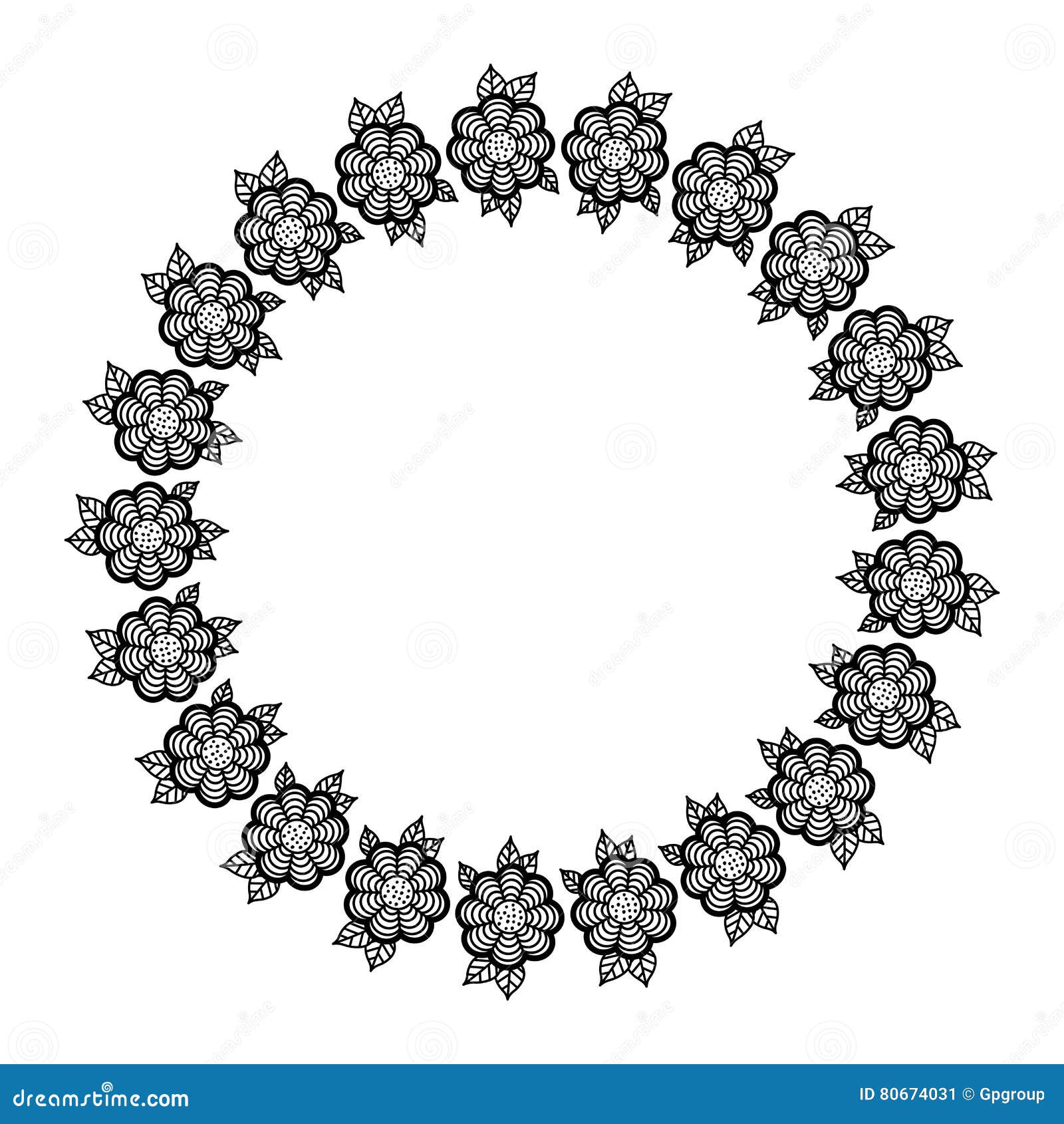 Isolated Flowers Crown Decoration Design Stock Vector - Illustration of
