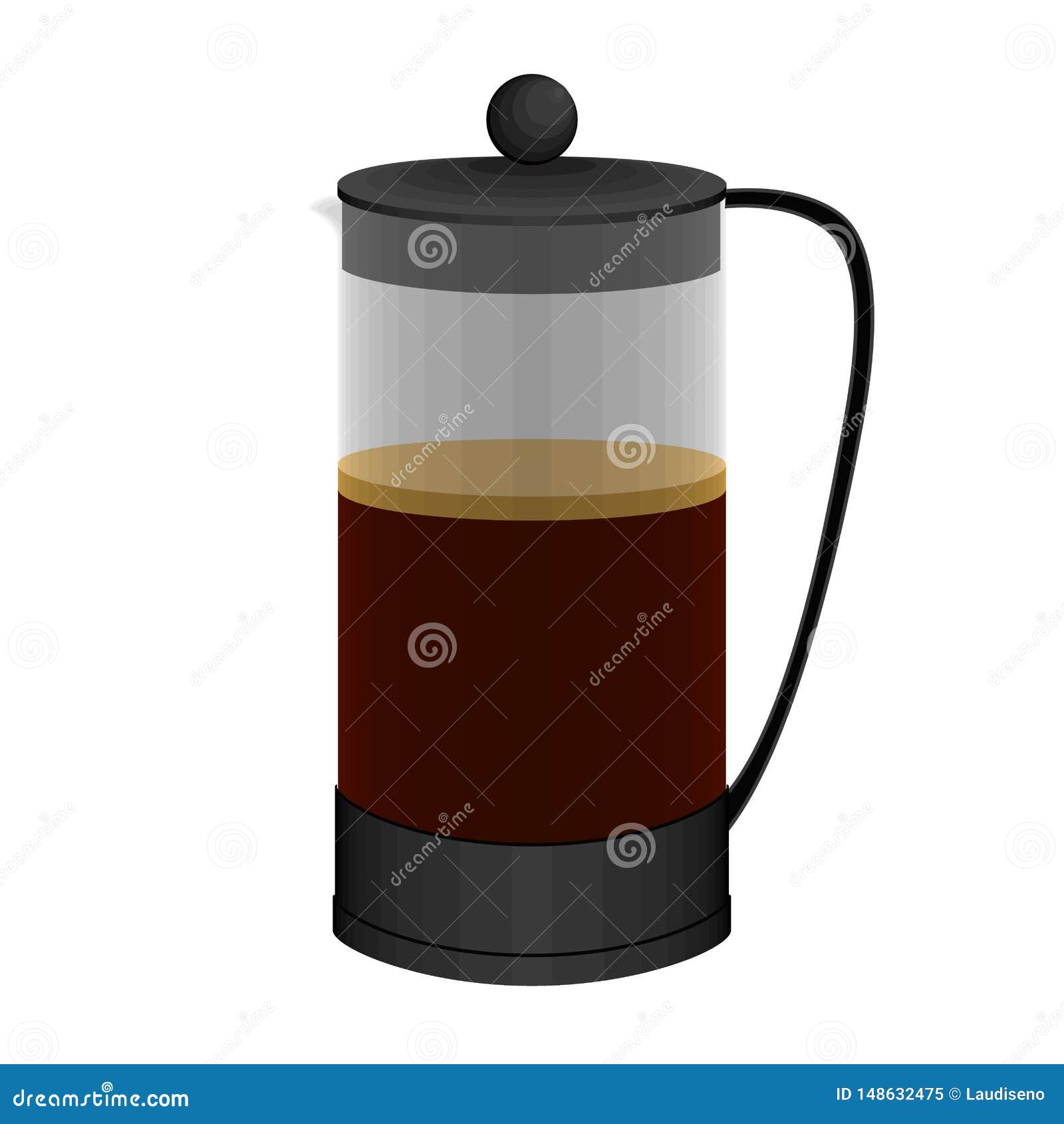 Isolated French Press Coffee Maker Image Stock Vector Illustration of