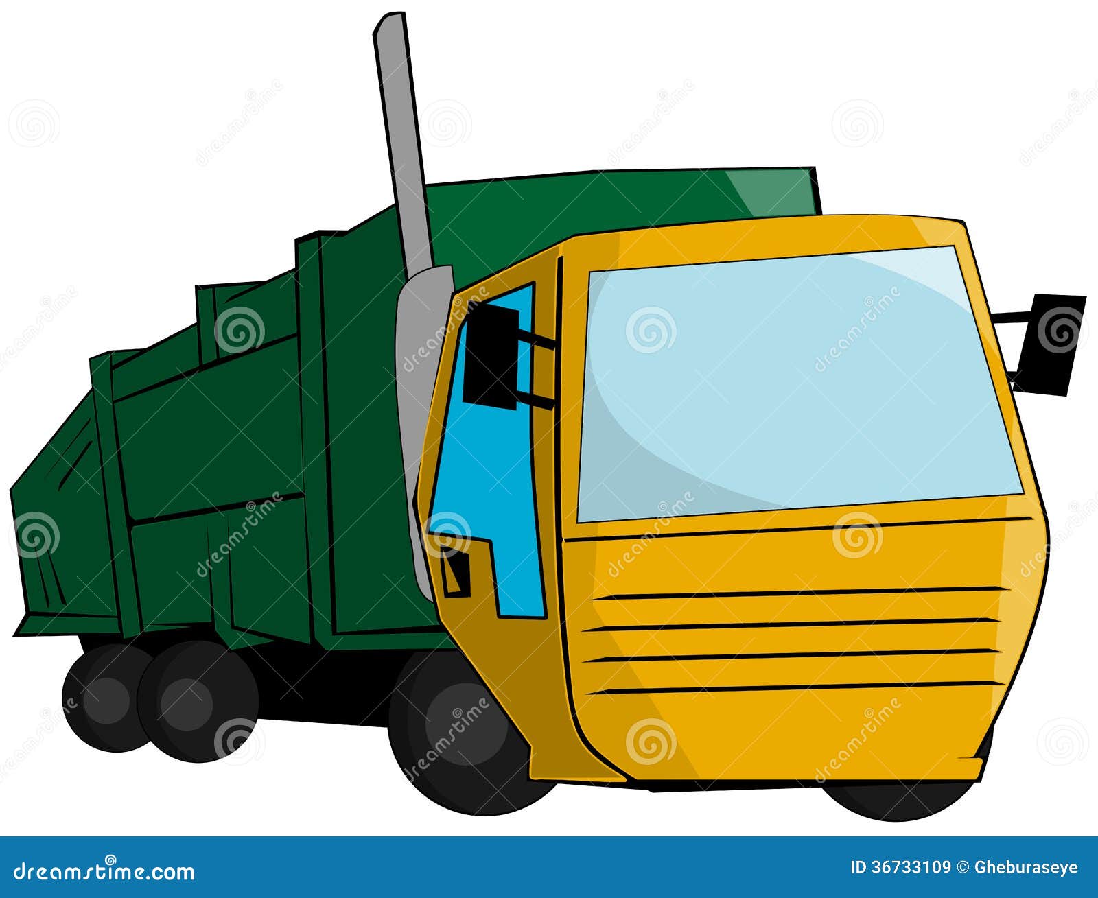 Stylized Isolated Garbage Truck Stock Illustration - Illustration of ...