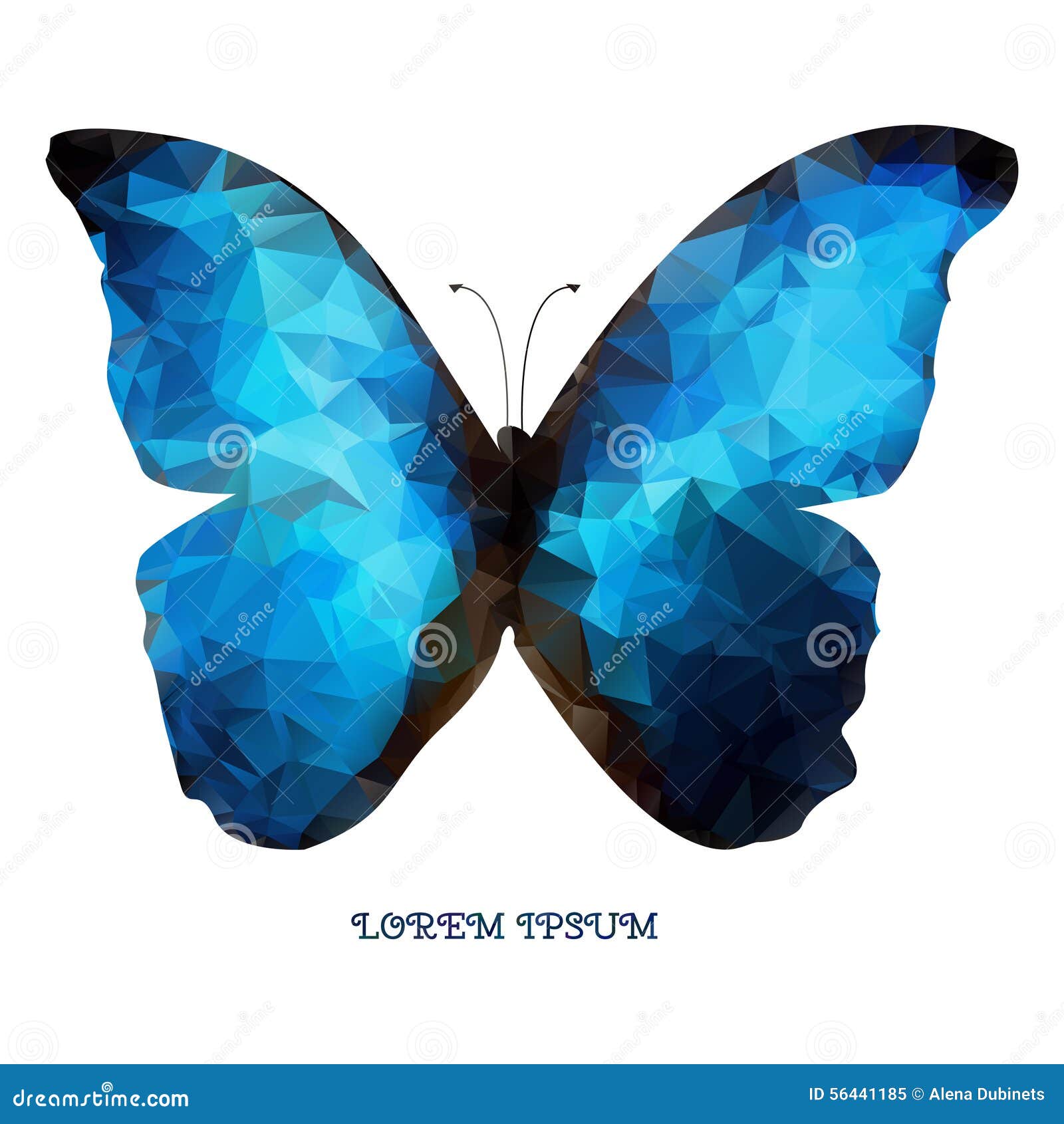 Isolated Geometric Logo Blue Butterfly As a Design Stock Vector Illustration of modern