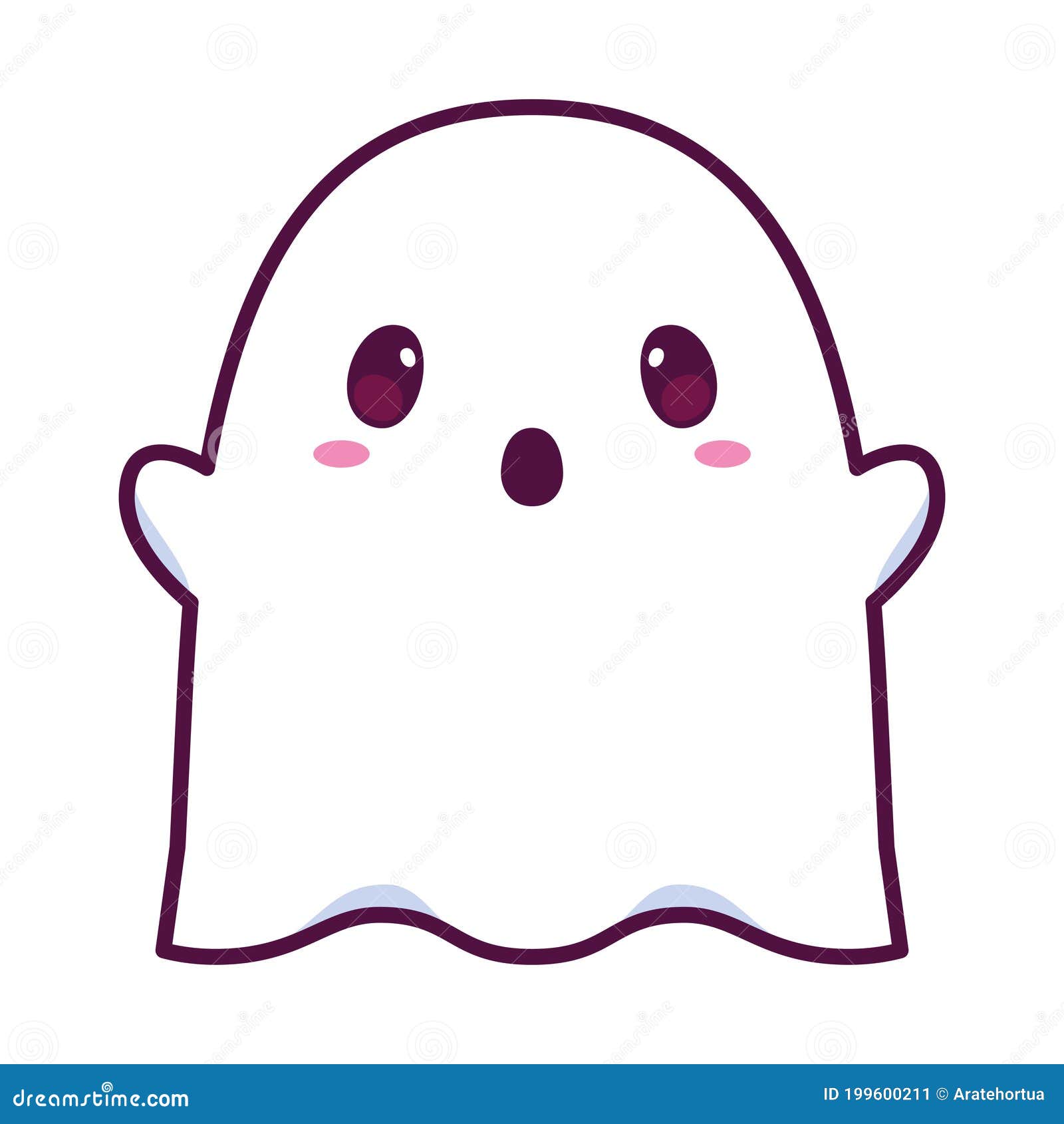 Isolated Ghost Cartoon Kawaii Stock Vector - Illustration of ghost ...