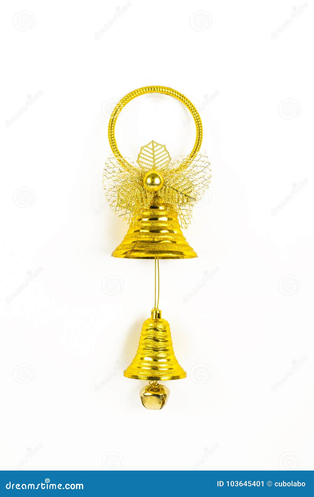 Isolated golden bell stock image. Image of holiday, decoration 103645401