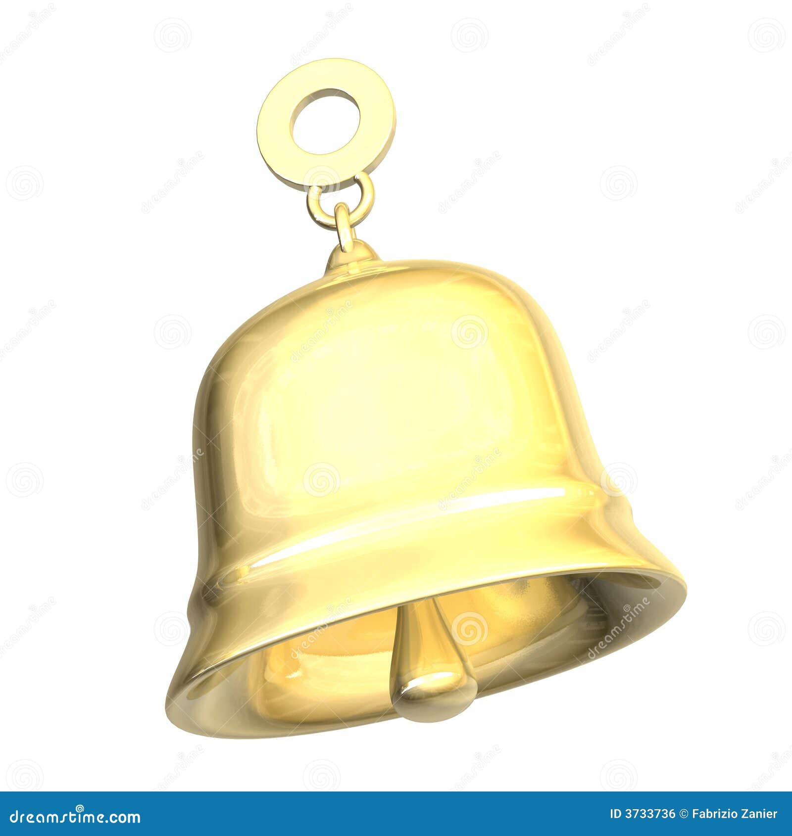 Isolated Golden Bell Xmass (3D) Stock Illustration Illustration of