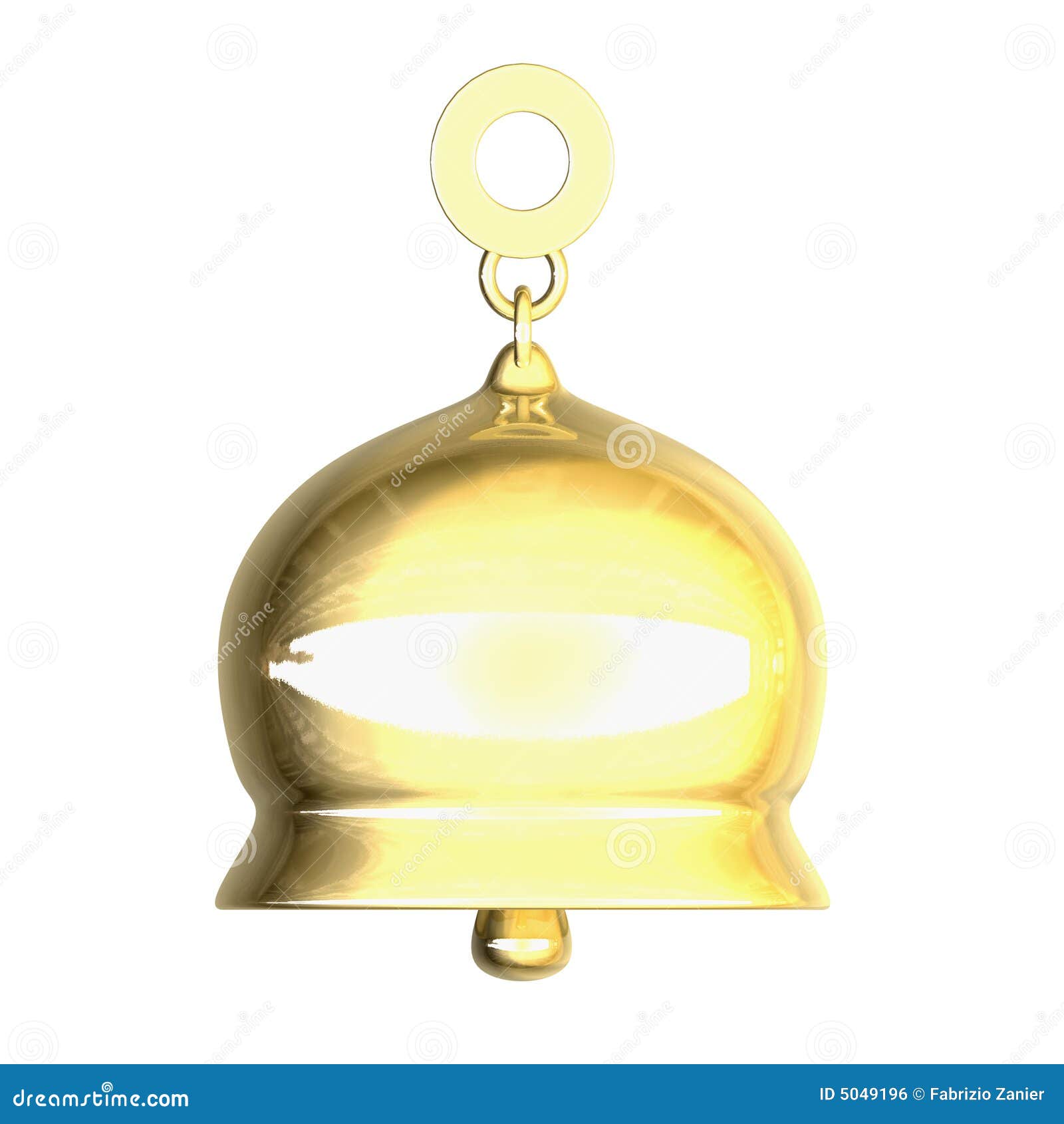 Isolated Golden Bell Xmass (3D) Stock Illustration Illustration of