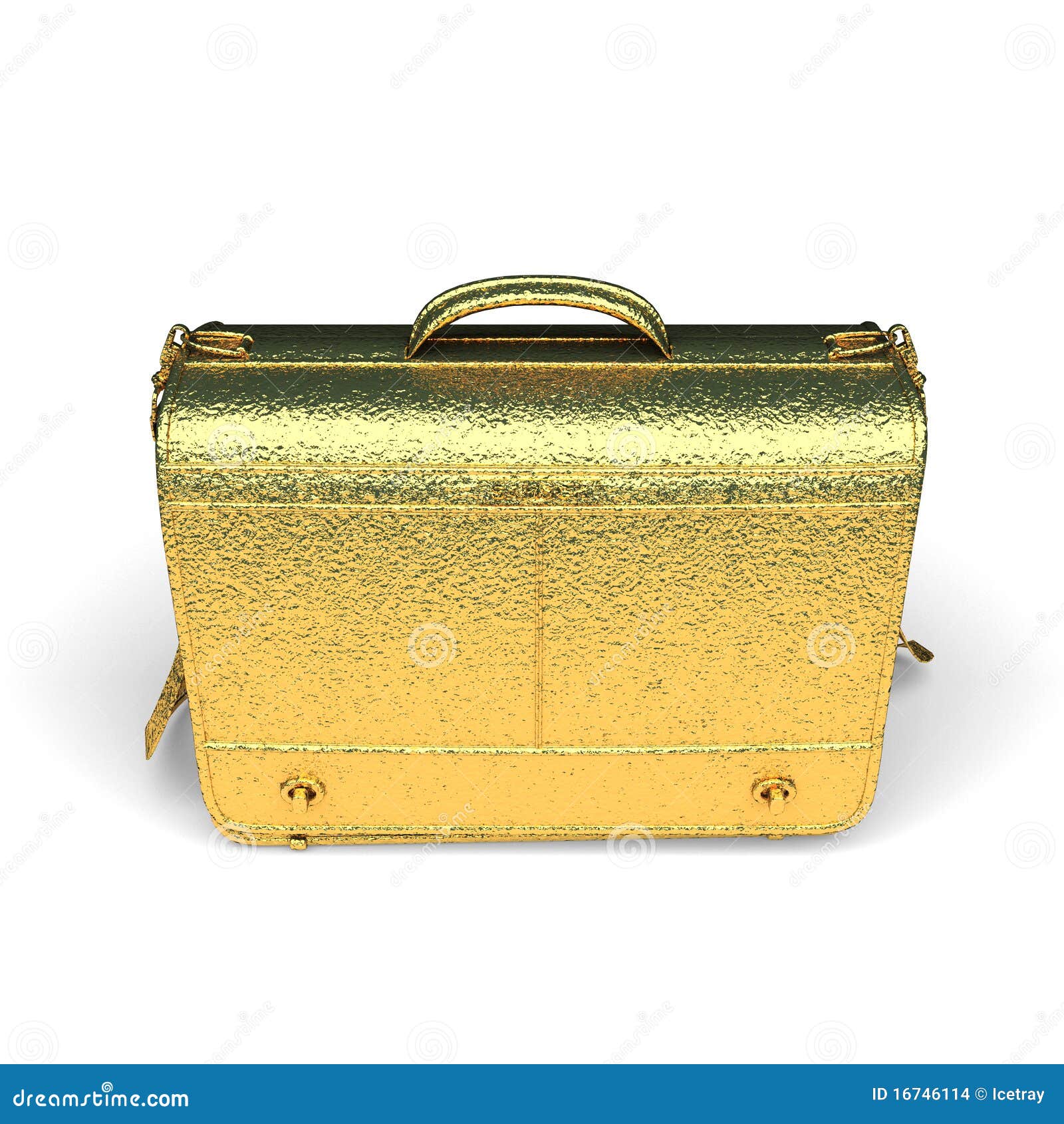 Isolated Golden Business Briefcase Stock Illustration Illustration of