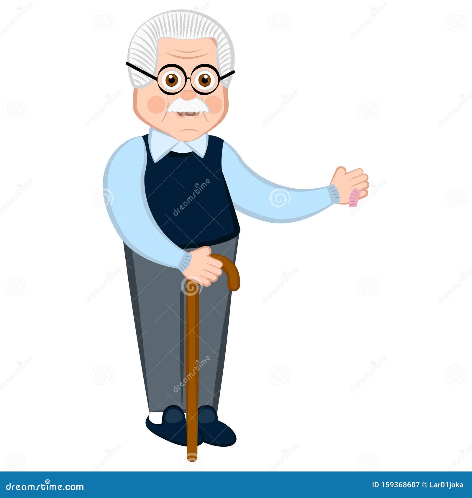 Isolated Grandfather Cartoon Stock Vector - Illustration of male, wooden:  159368607