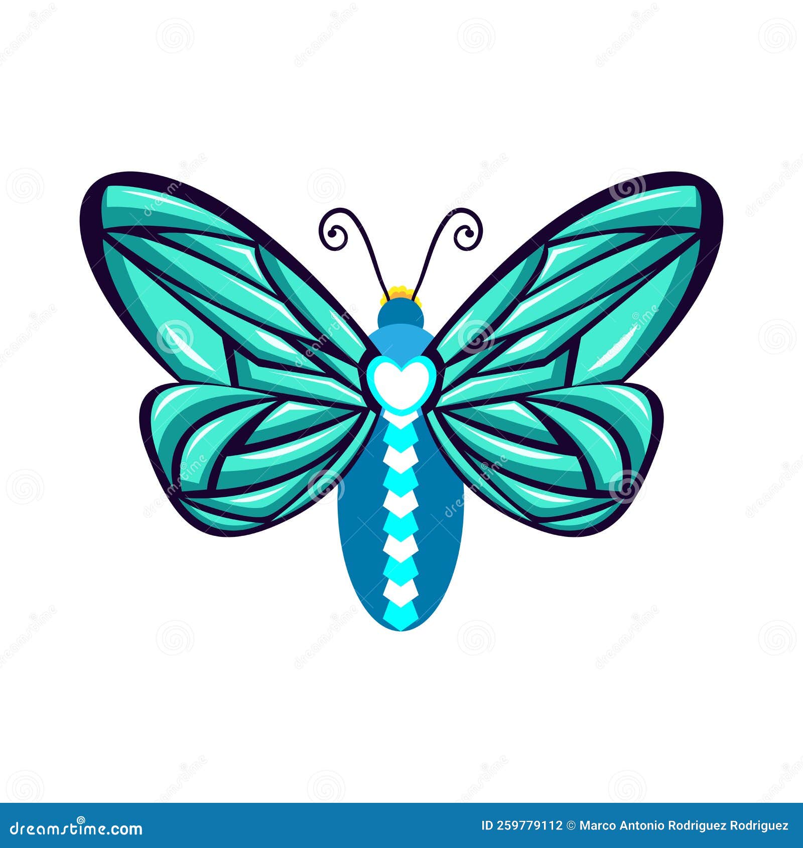 Isolated Green Butterfly Vector Illustration Stock Vector