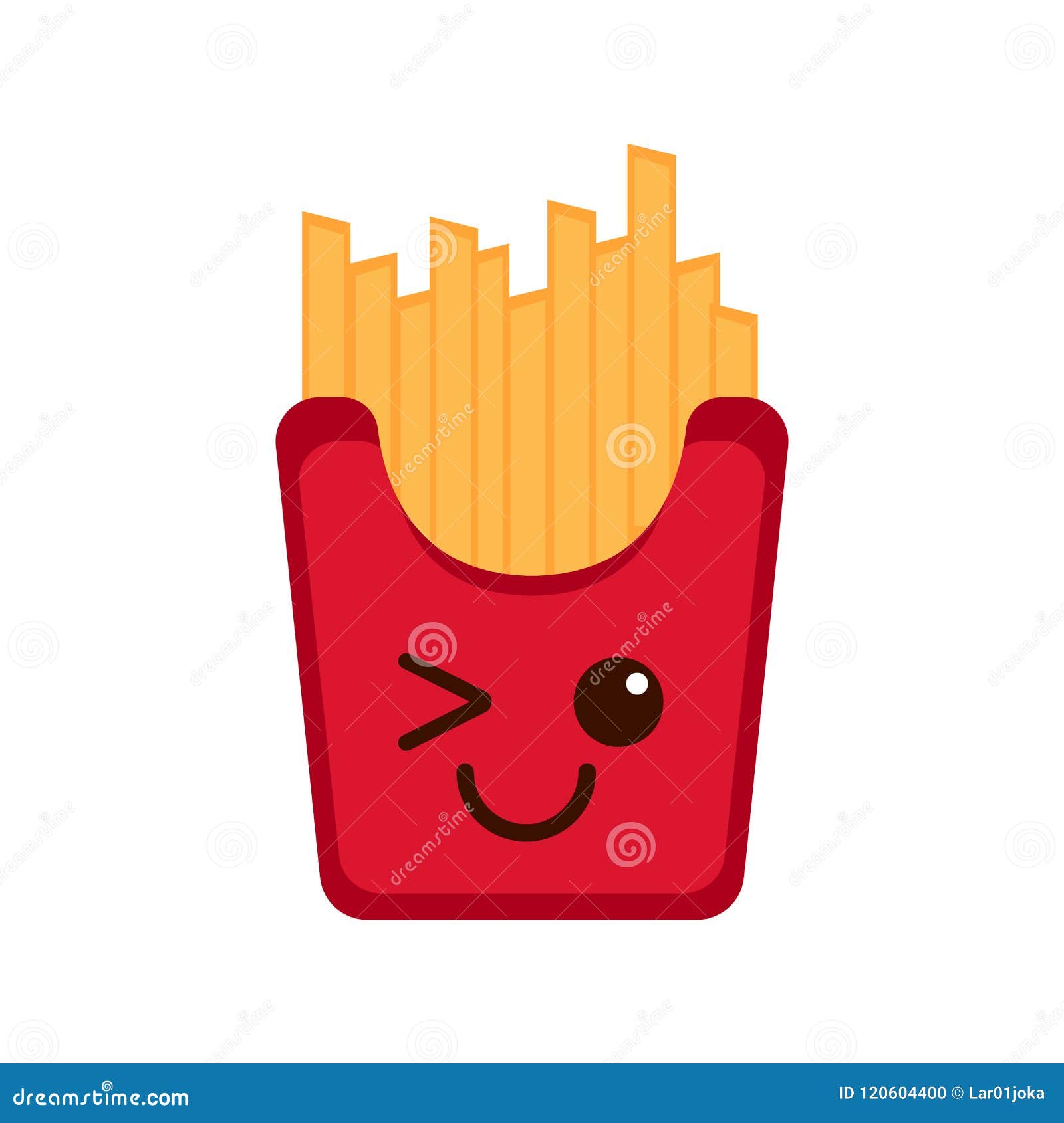 Isolated Happy French Fries Emote Stock Vector - Illustration of ...