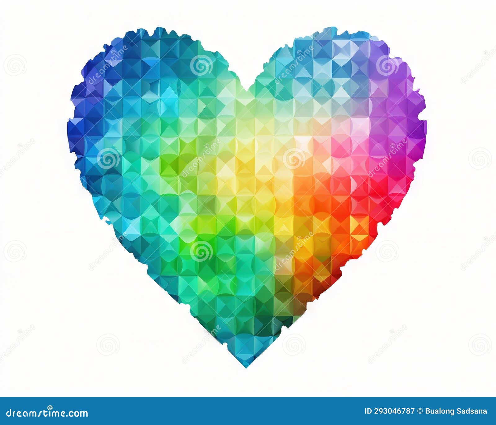 an  heart with a mosc pattern.
