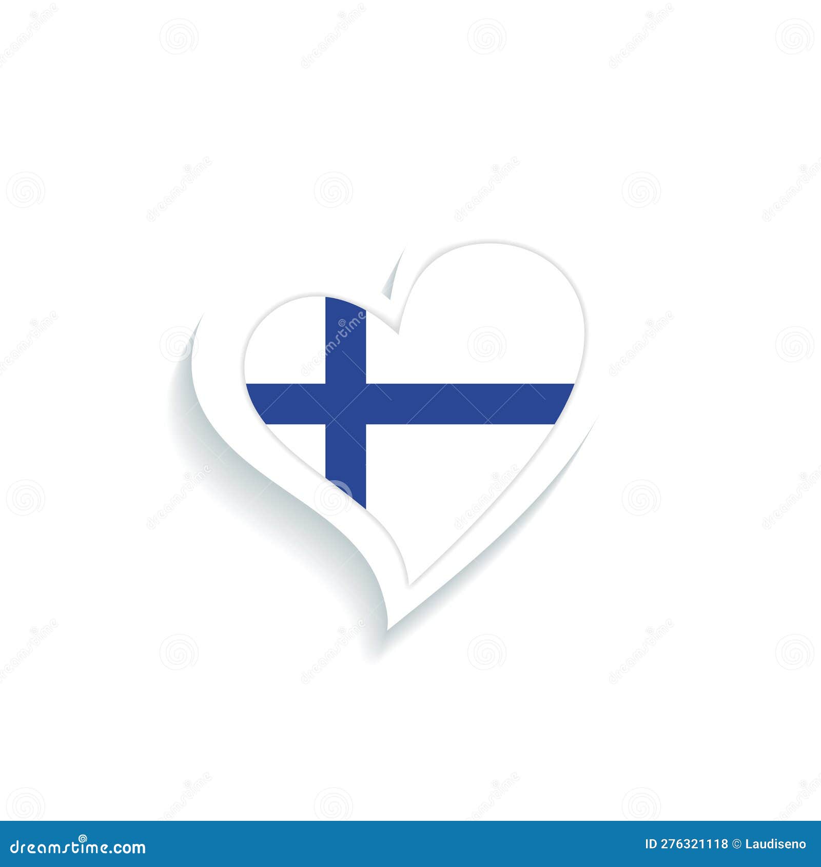 Isolated Heart Shape with the Flag of Finland Vector Stock Illustration ...