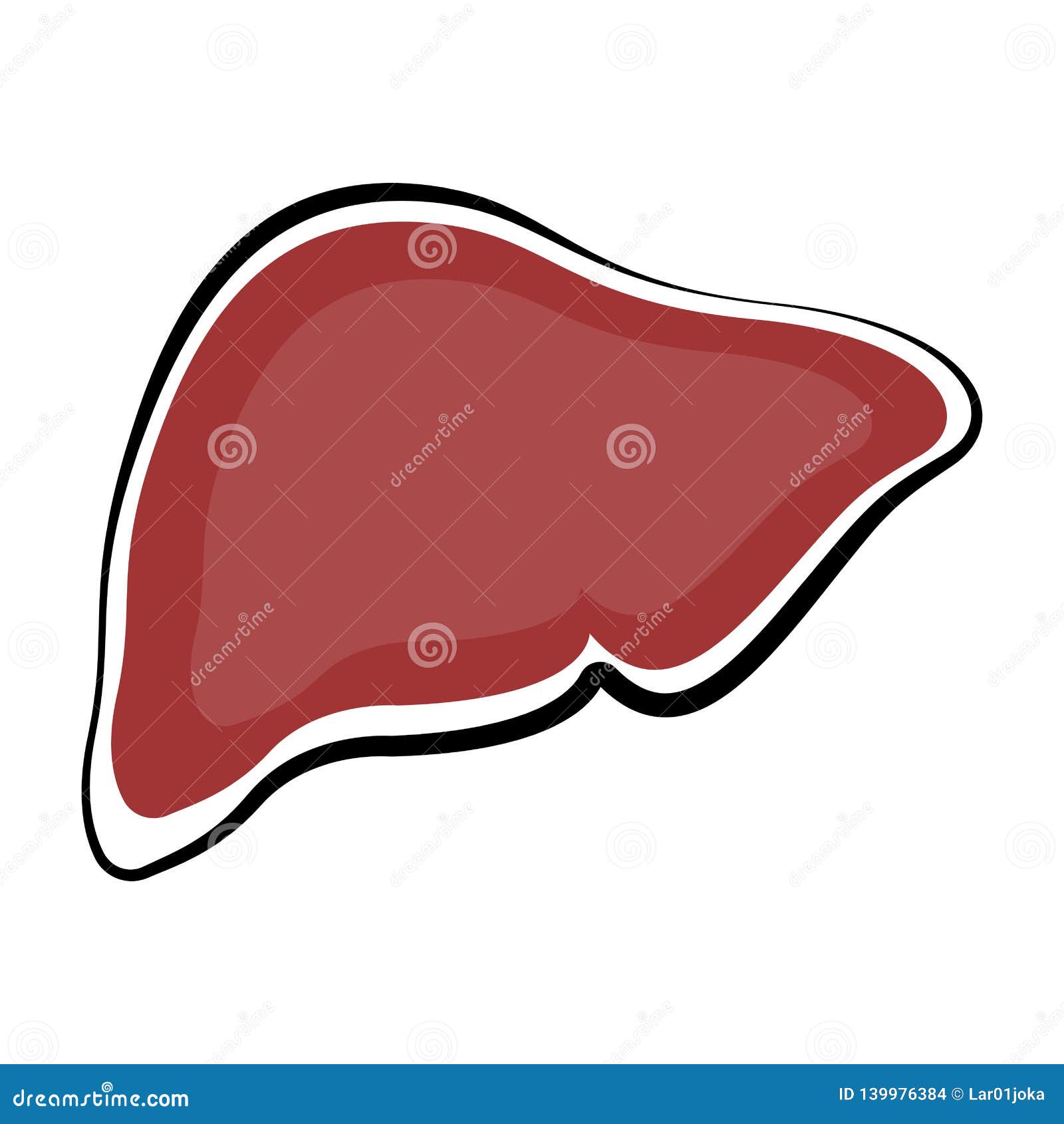 Isolated Human Liver. Colored Sketch Stock Vector - Illustration of ...