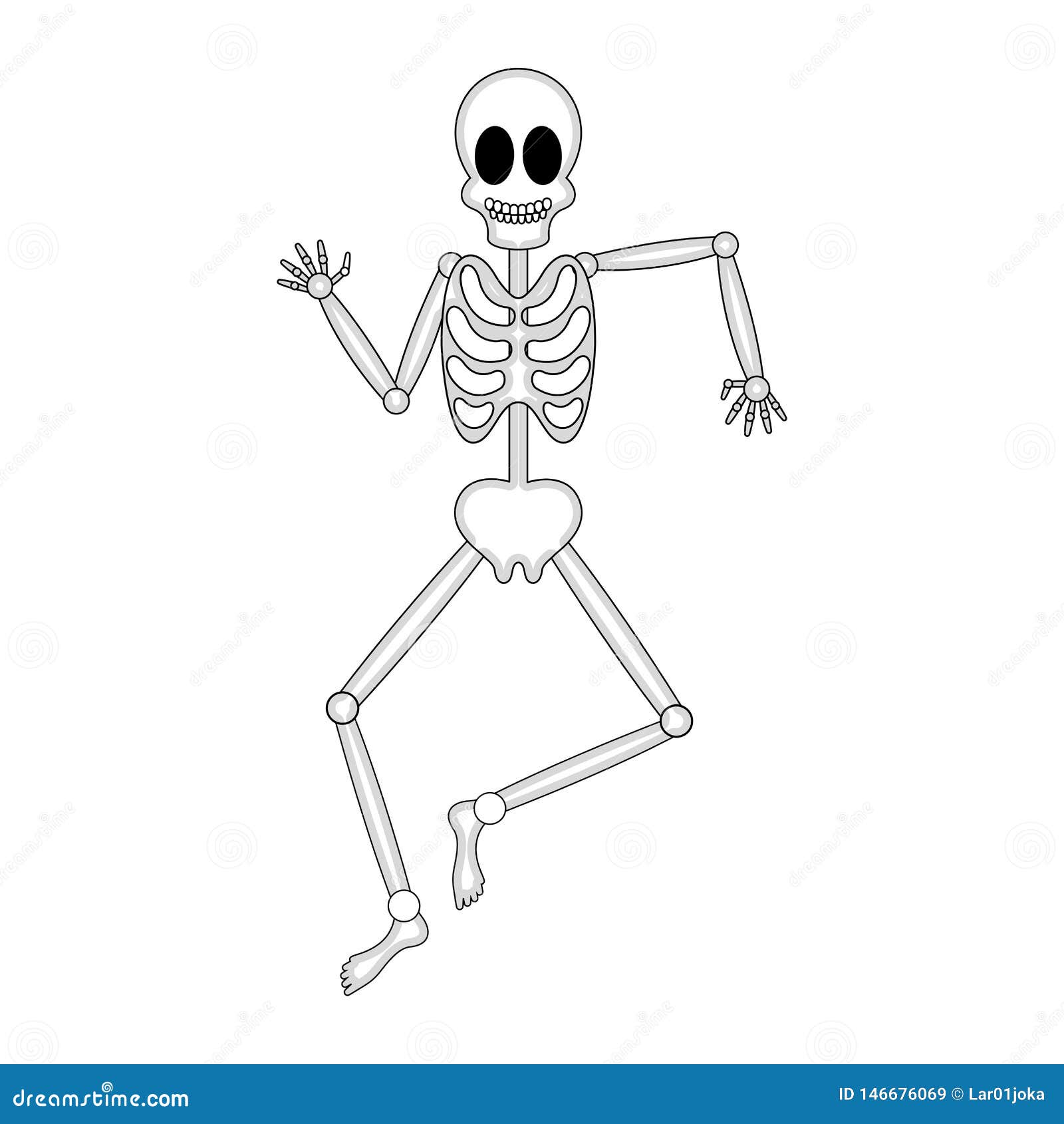 Isolated Human Skeleton Cartoon Dancing Image Stock Vector - Illustration  of skeleton, cartoon: 146676069